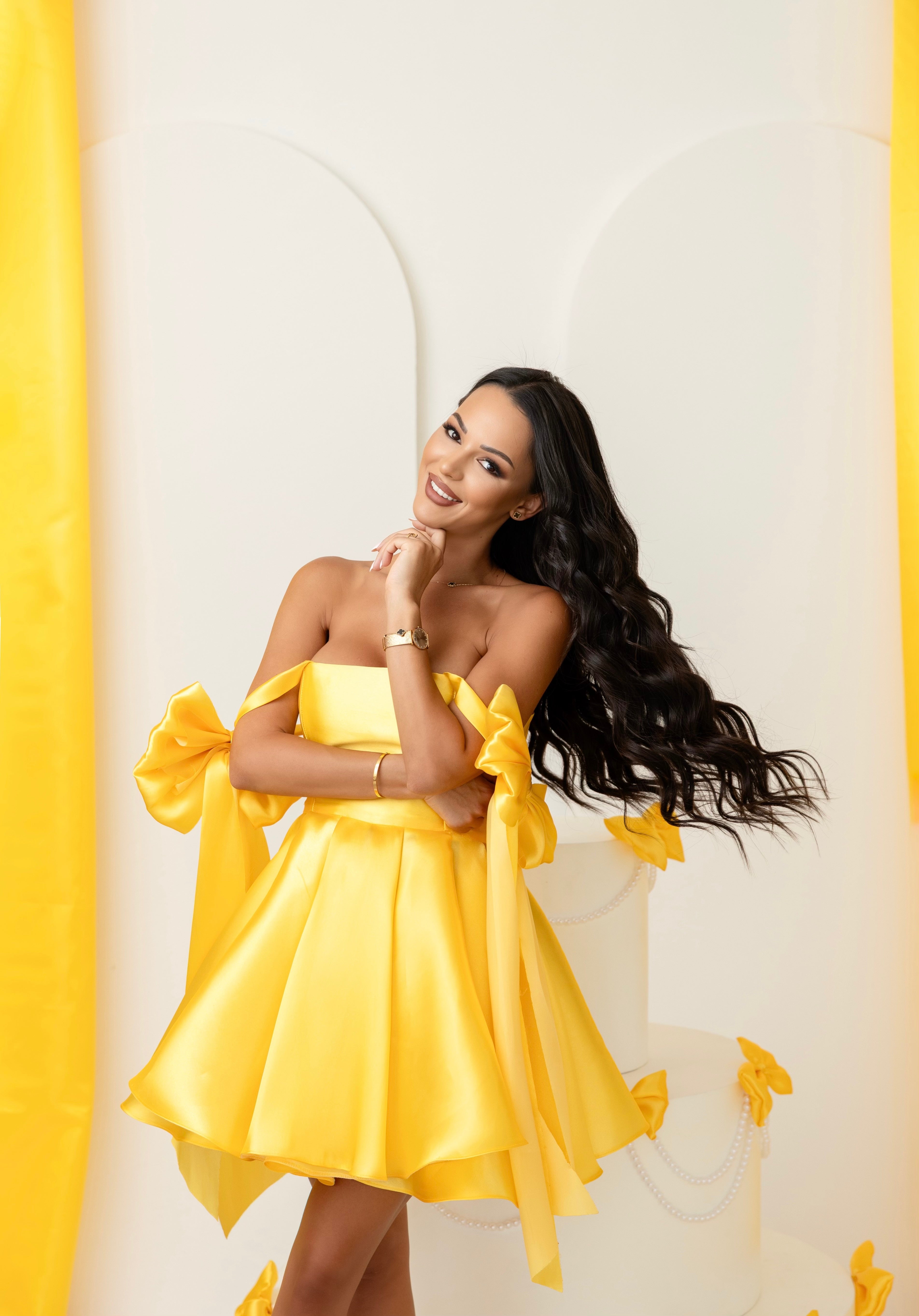 Cocktail dress in yellow: Princess Blossom