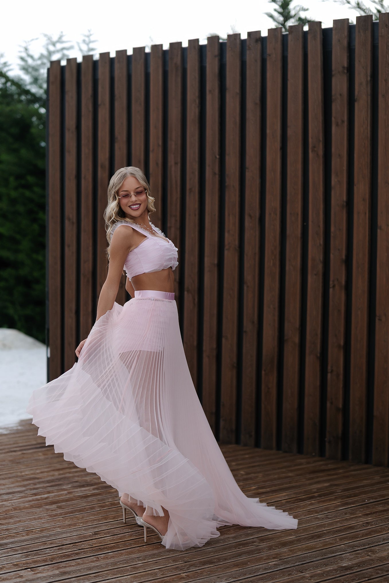Three-piece set in pink: Corenia