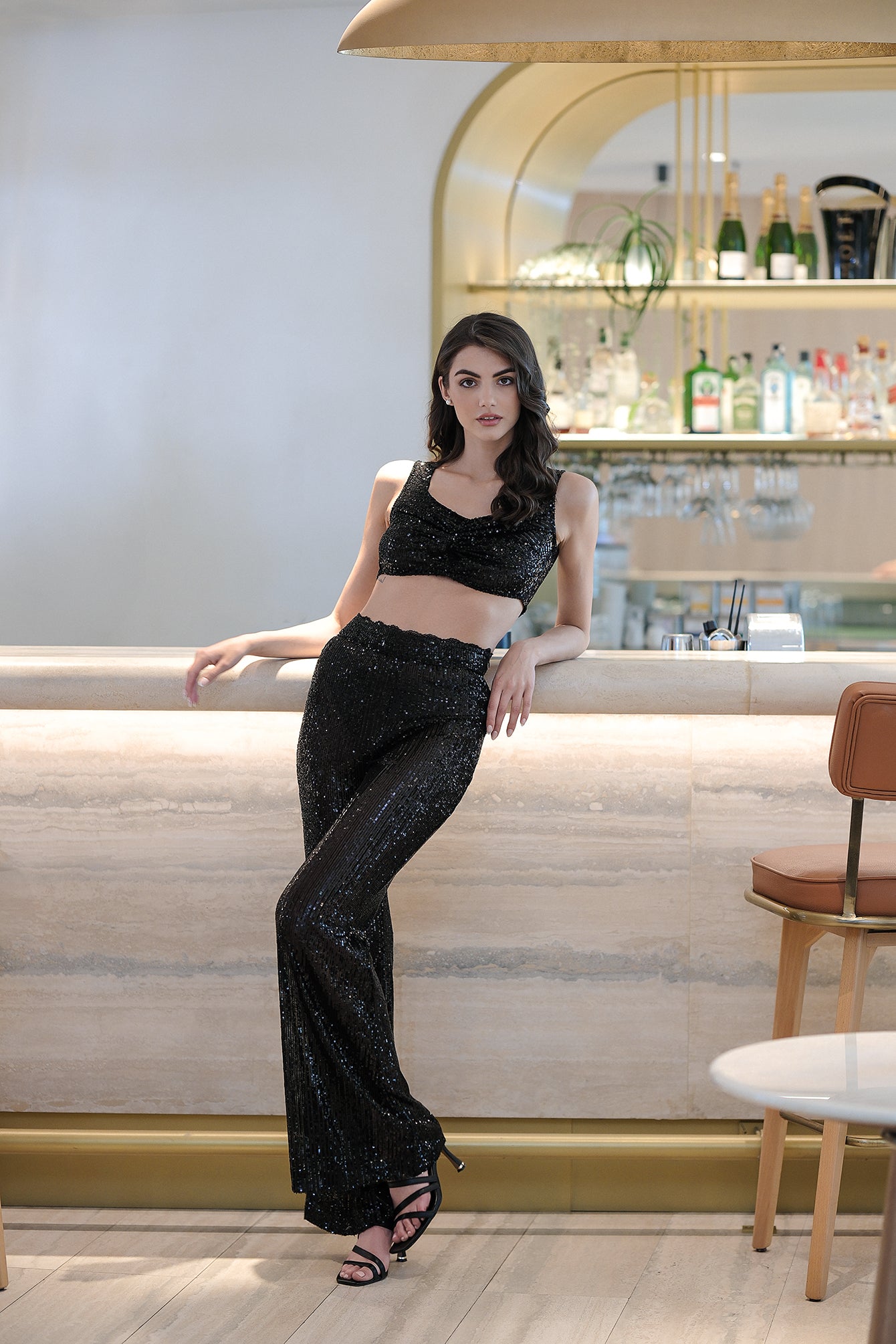 Glitter top in black: Impression