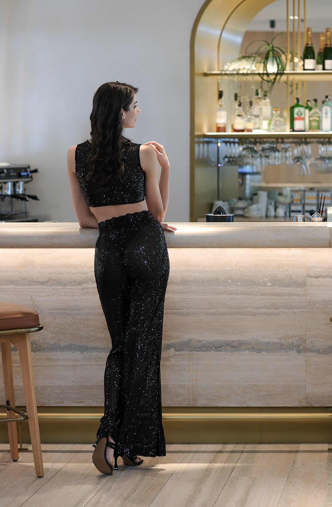 Glitter top in black: Impression
