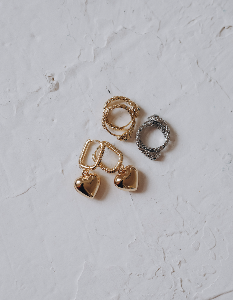 Обеци халки змия в златисто