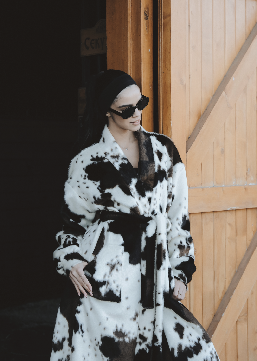 Дълго палто / жилетка тип халат: Cow