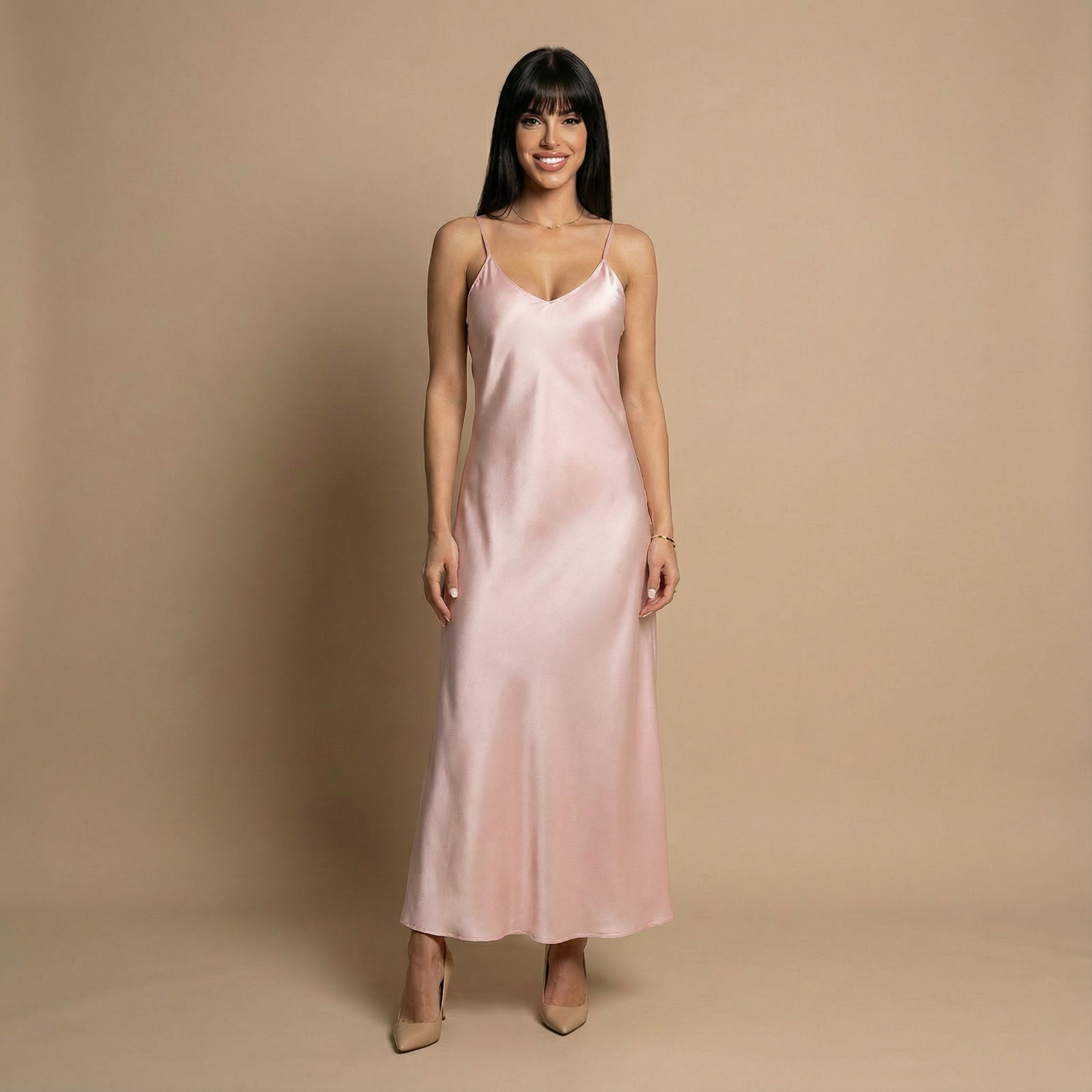 Сатенена рокля в розово: Glowin