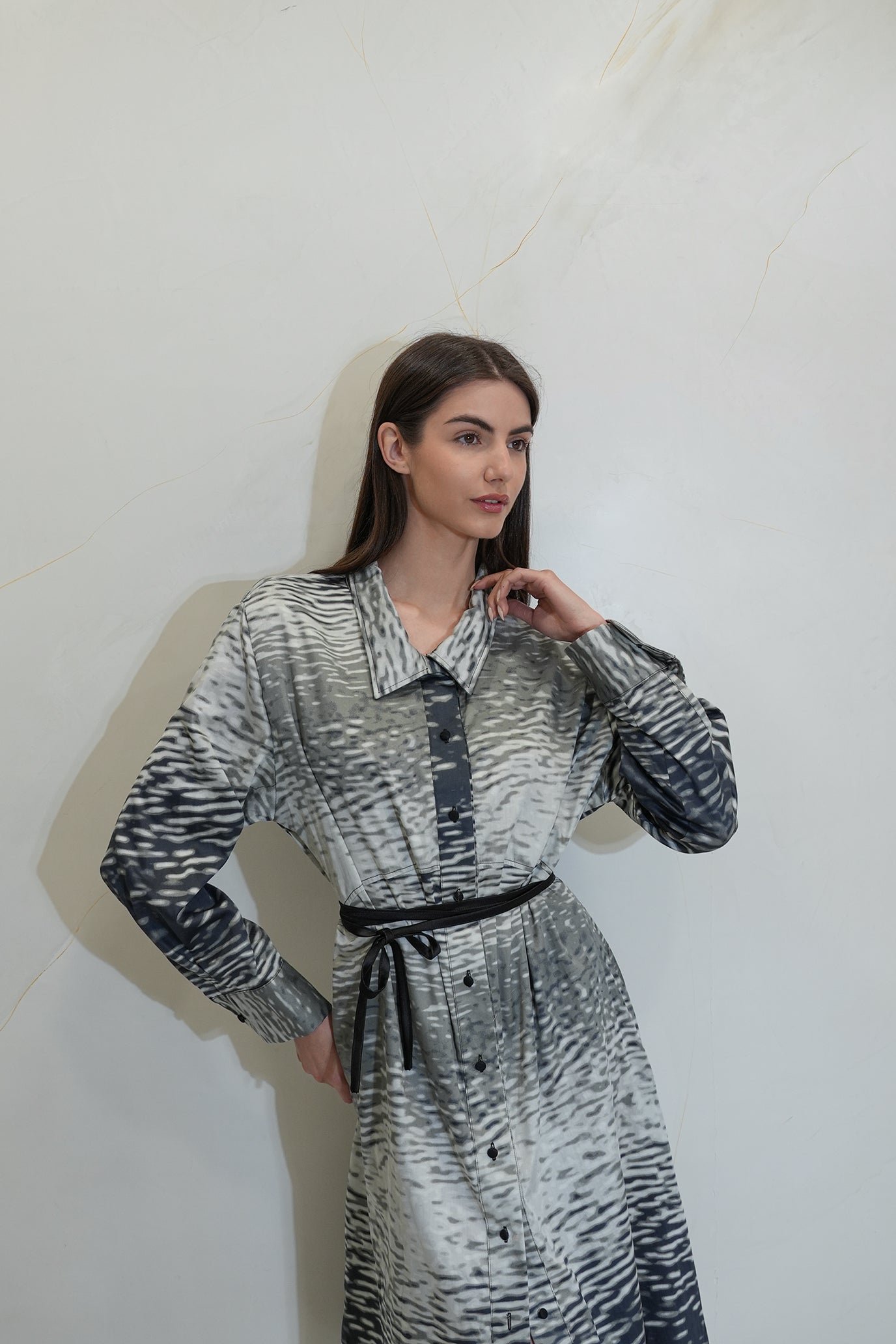 Рокля-риза в сиво: Zebra
