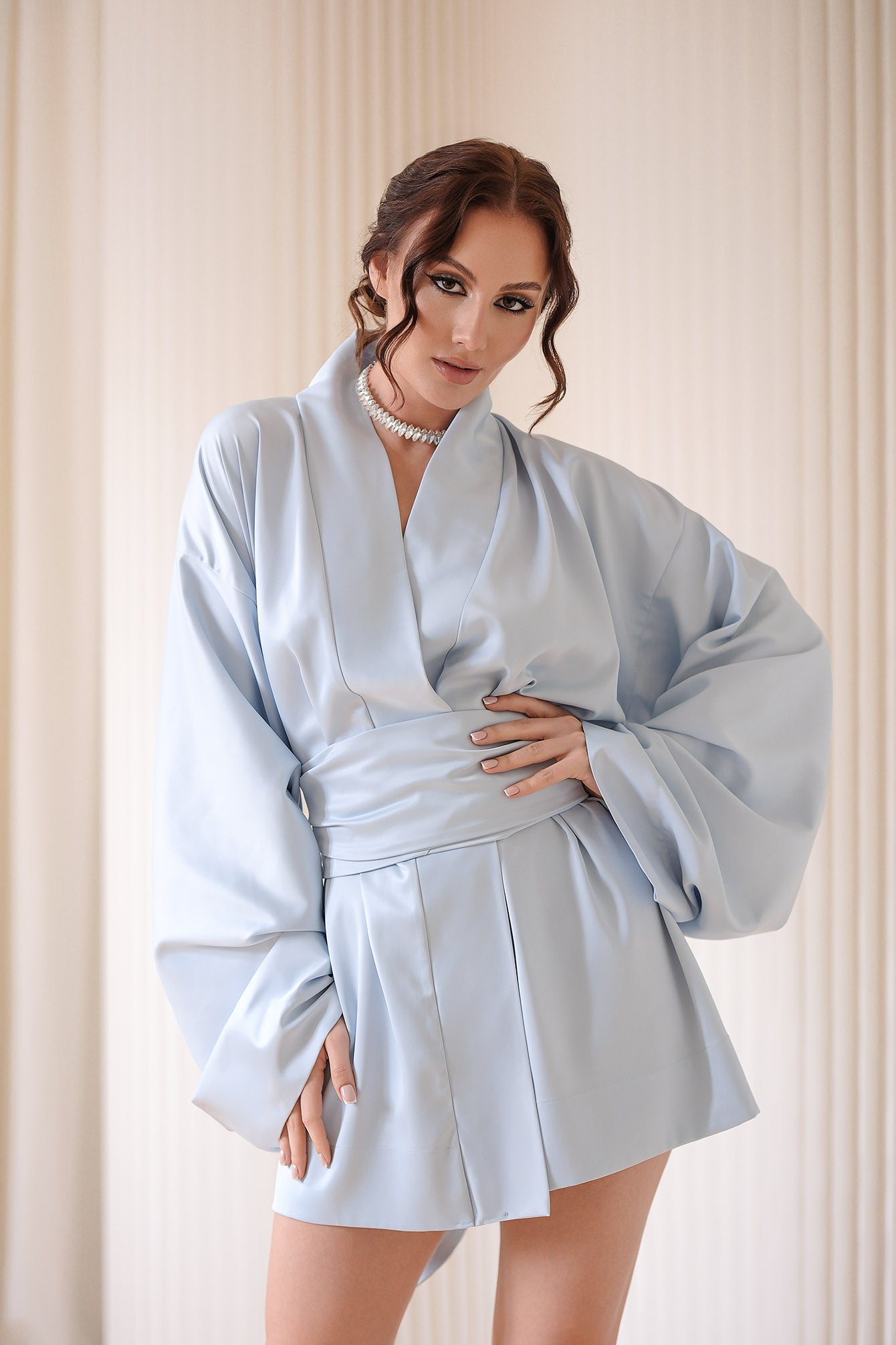 Luxurious kimono in light blue: Raya