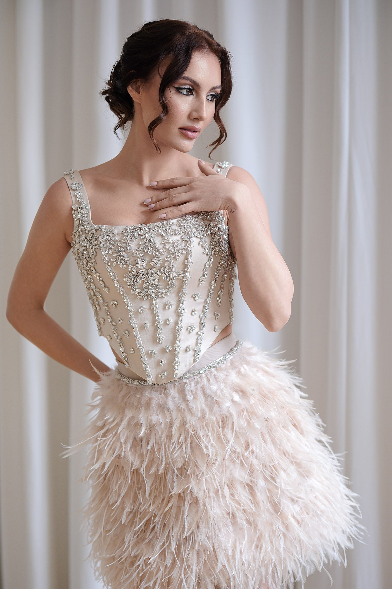 Handmade nude bustier: Hazalia