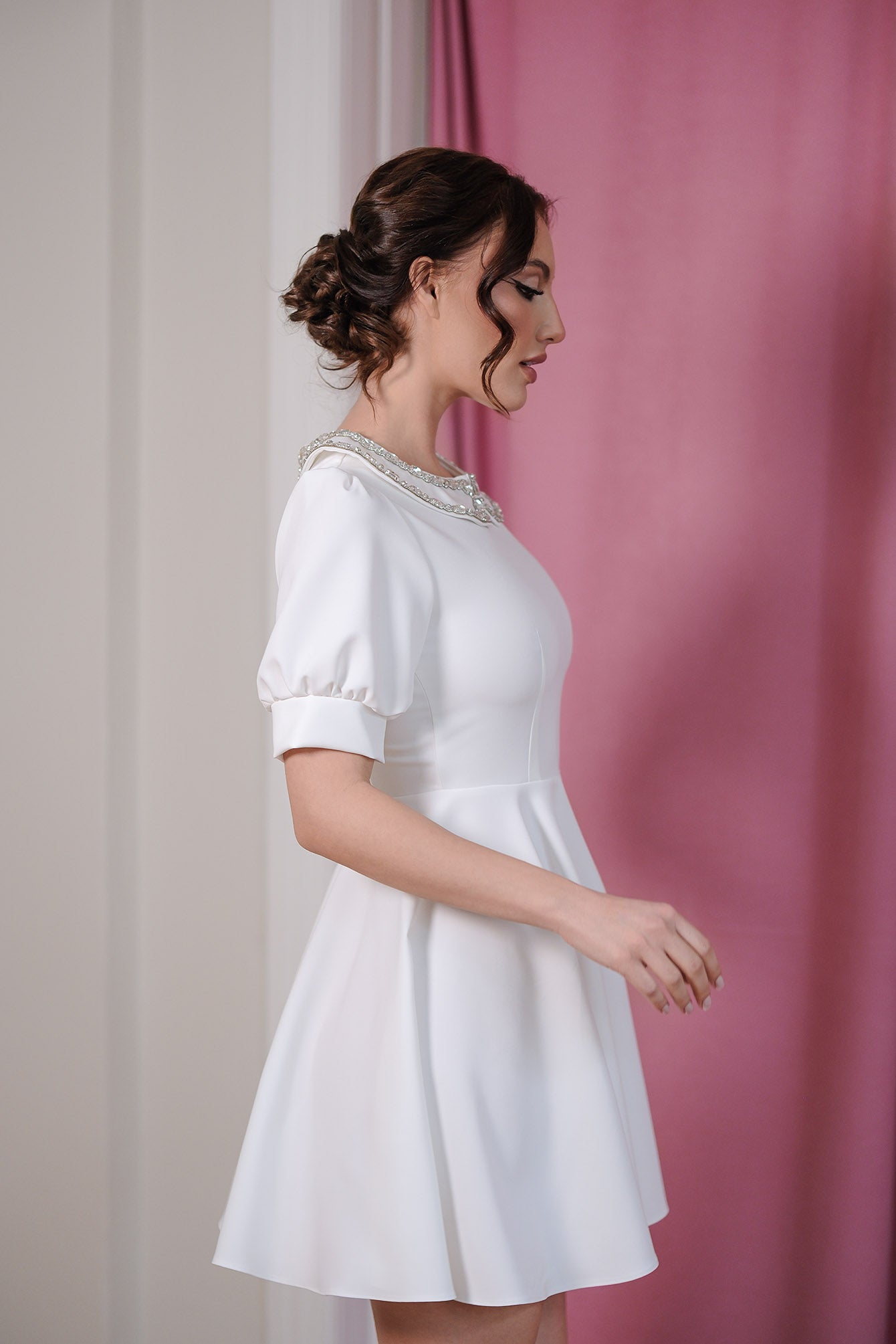 White short dress in white: Blaze