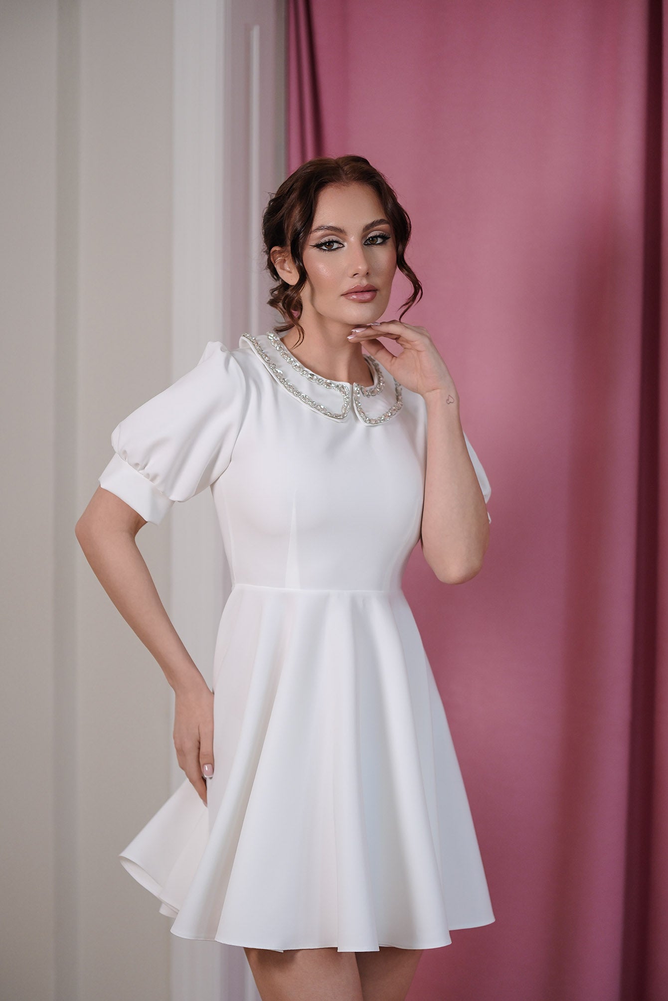 White short dress in white: Blaze