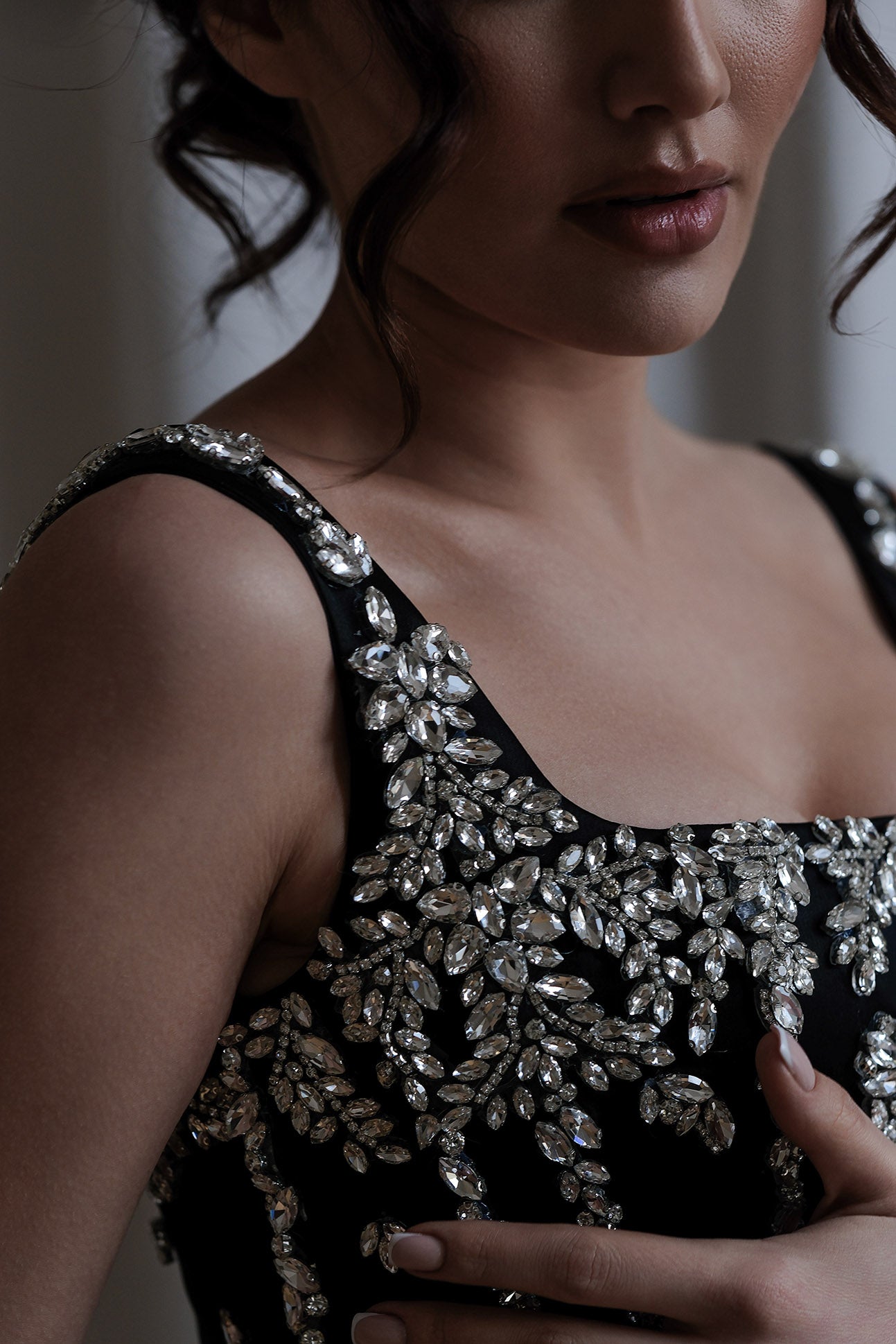 Handmade bustier in black: Hazalia
