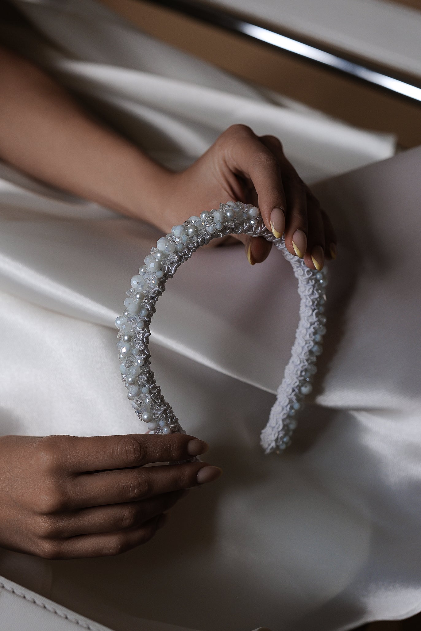 Handmade tiara in white: Amoria