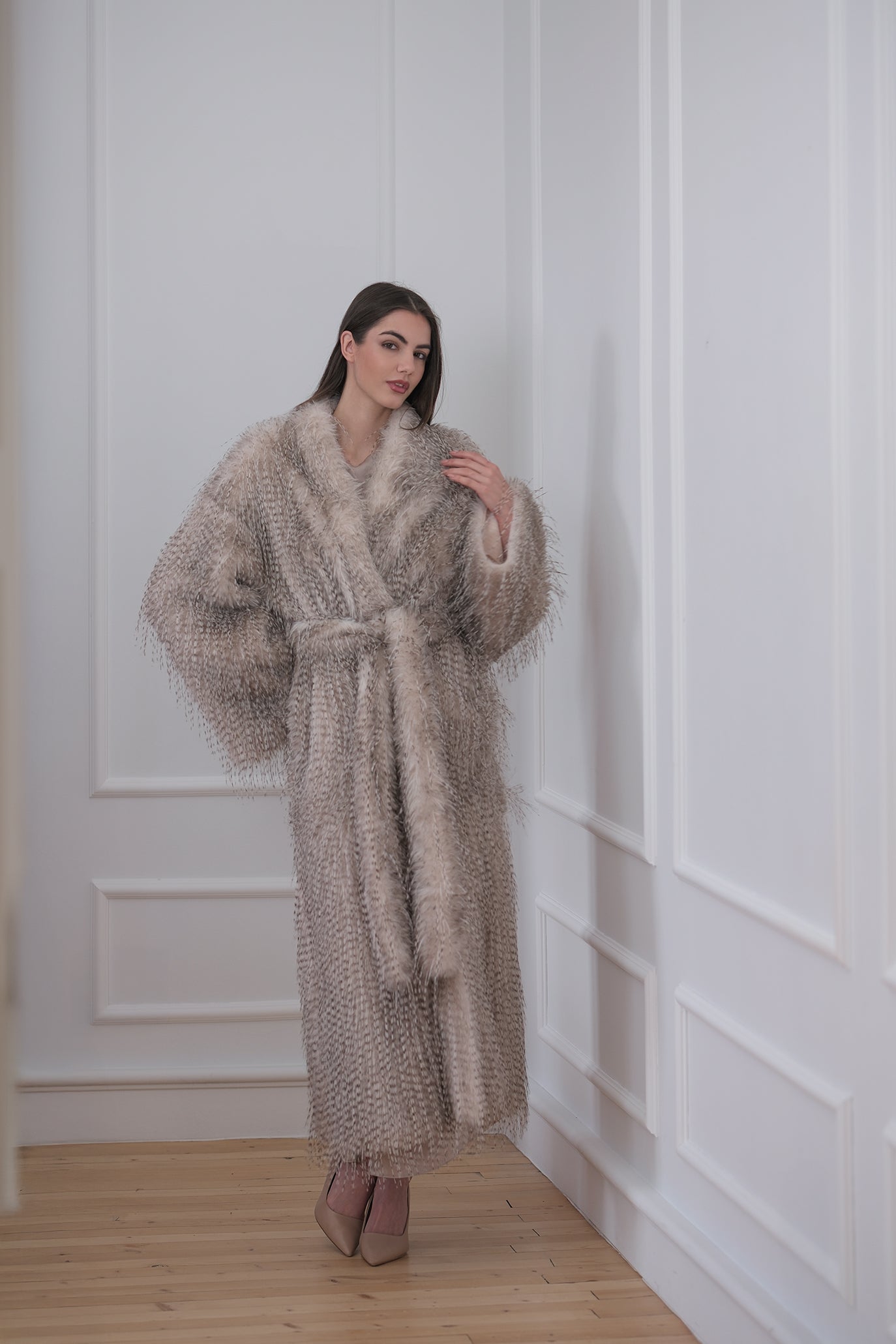 Дълго палто с ресни: Porcupine