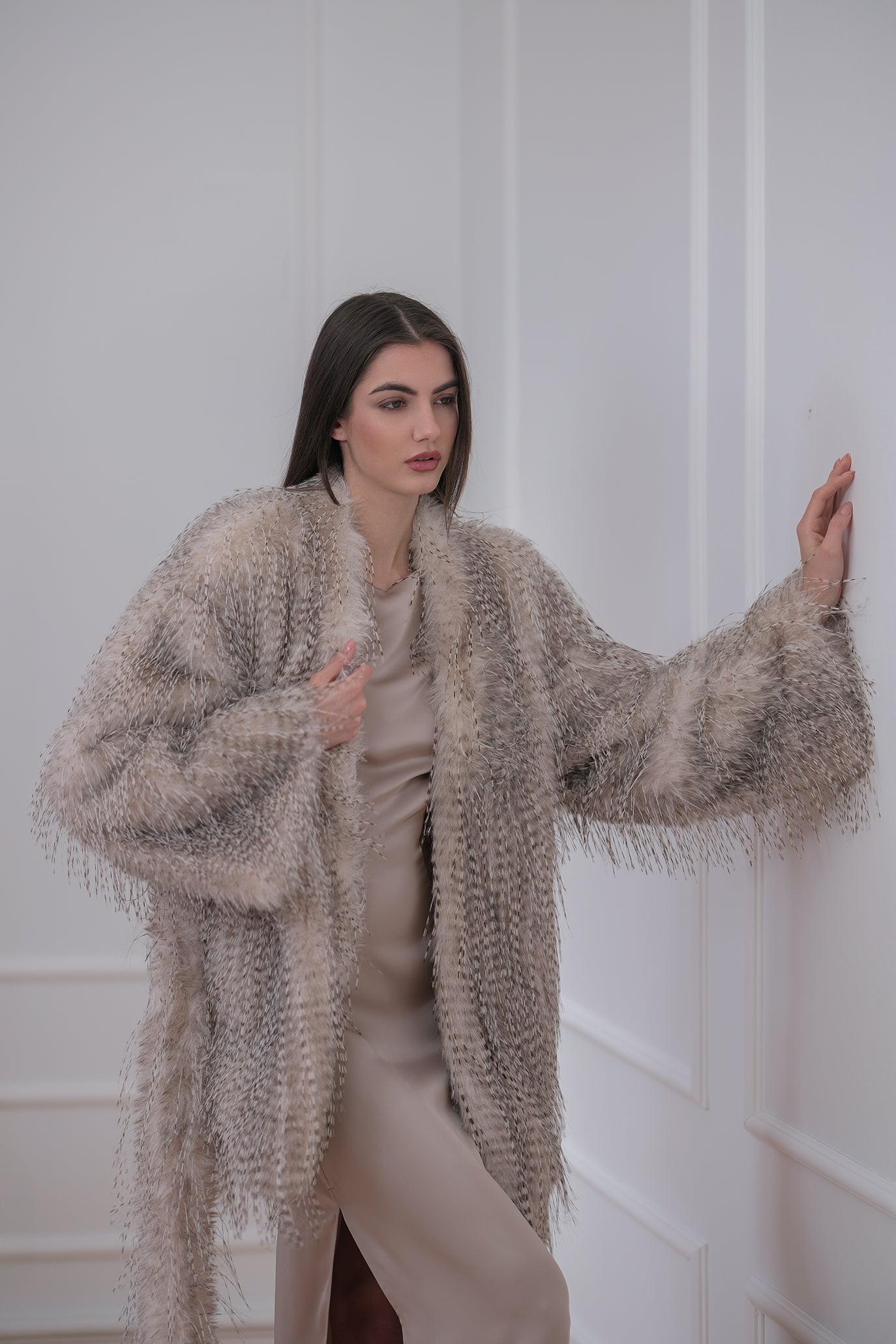 Късо палто с ресни: Porcupine