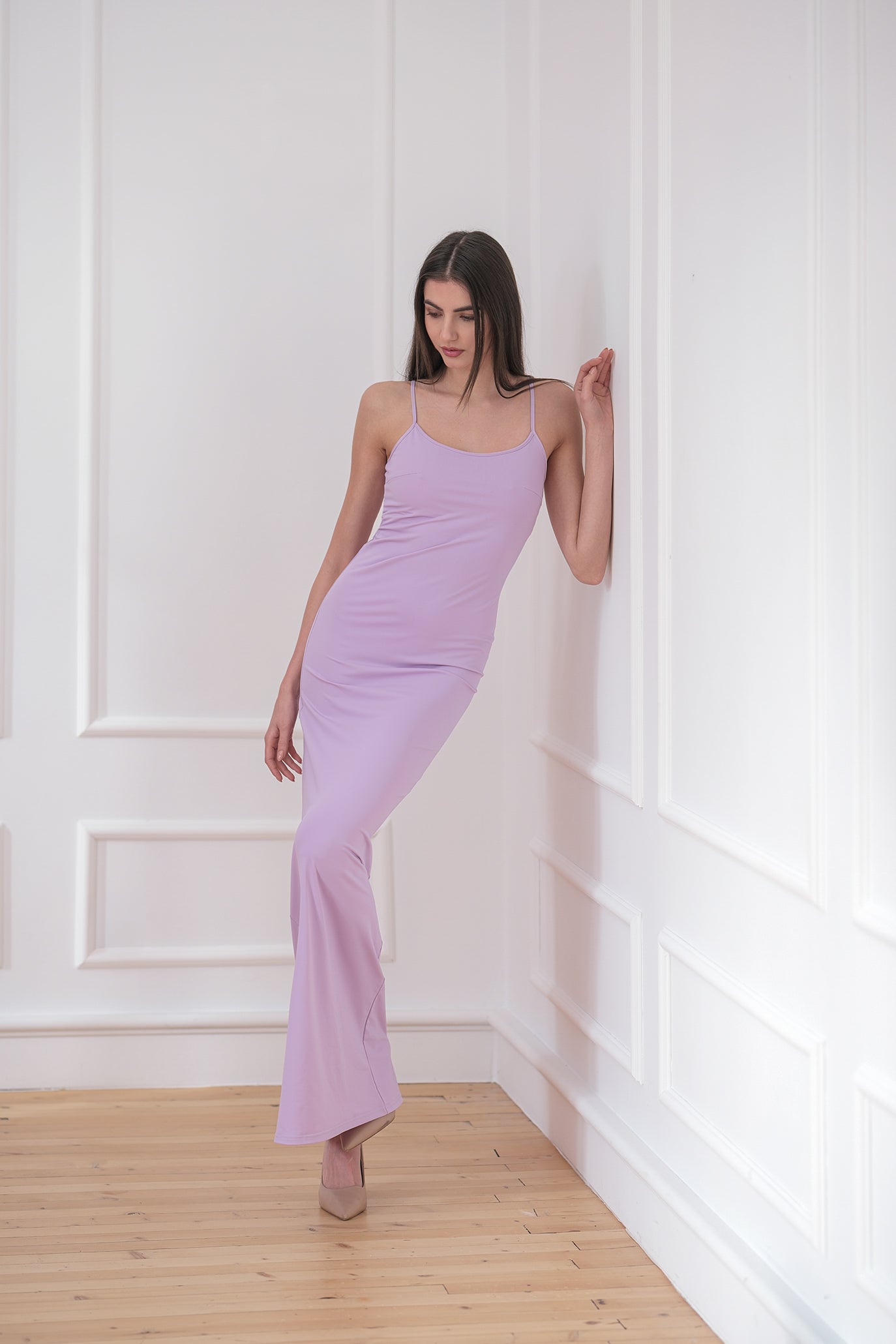 Комплект рокля и жилетка в лилаво: Luxury Eve