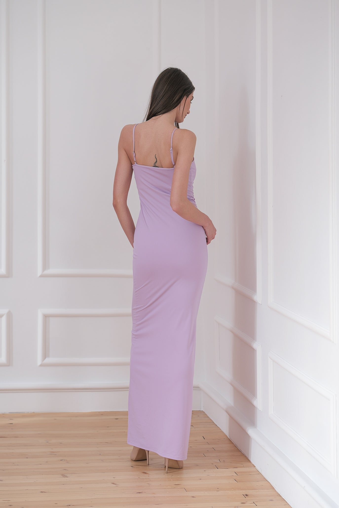 Рокля по тялото с оформящ ефект: Biflex Purple