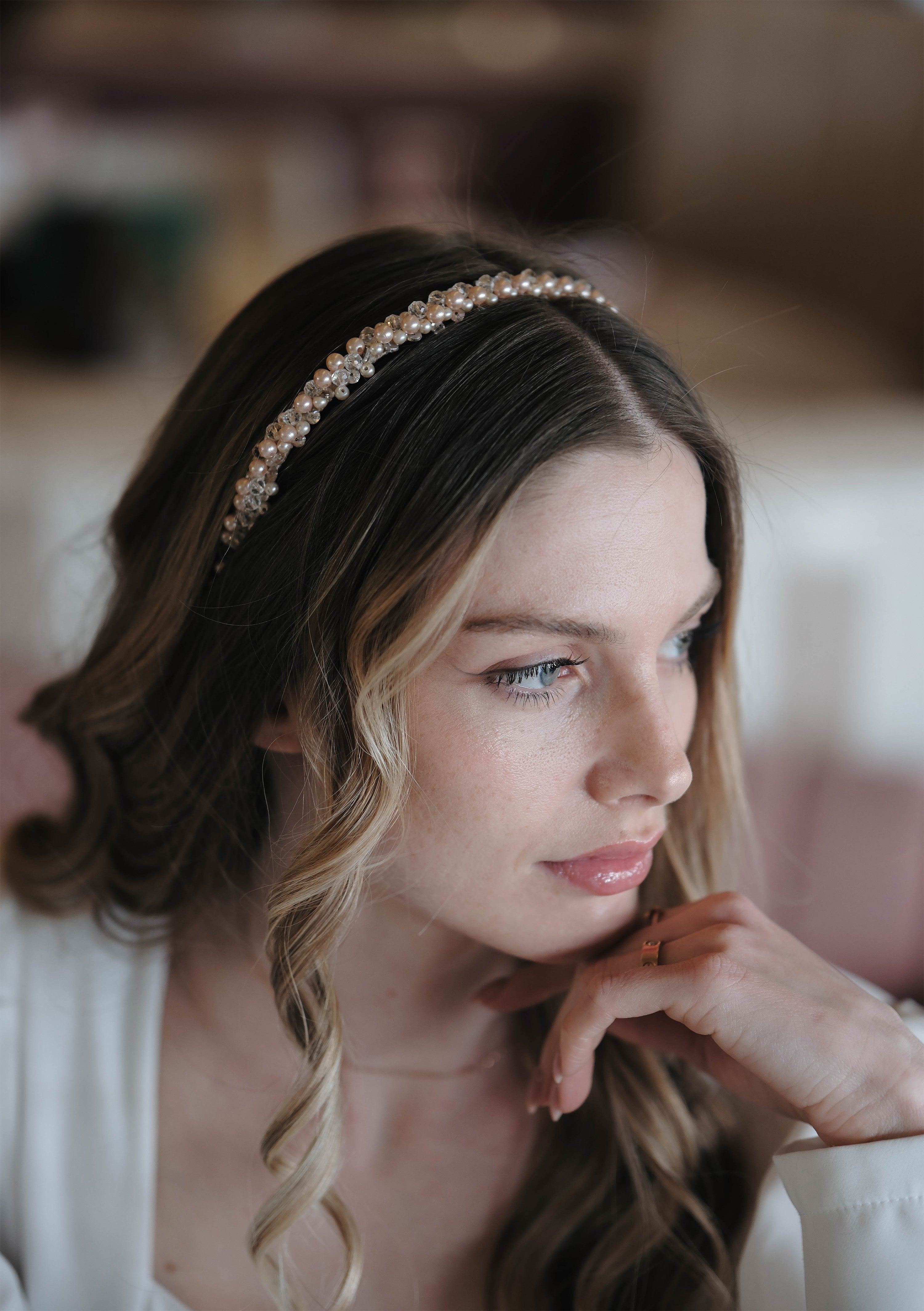 Delicate body-colored tiara