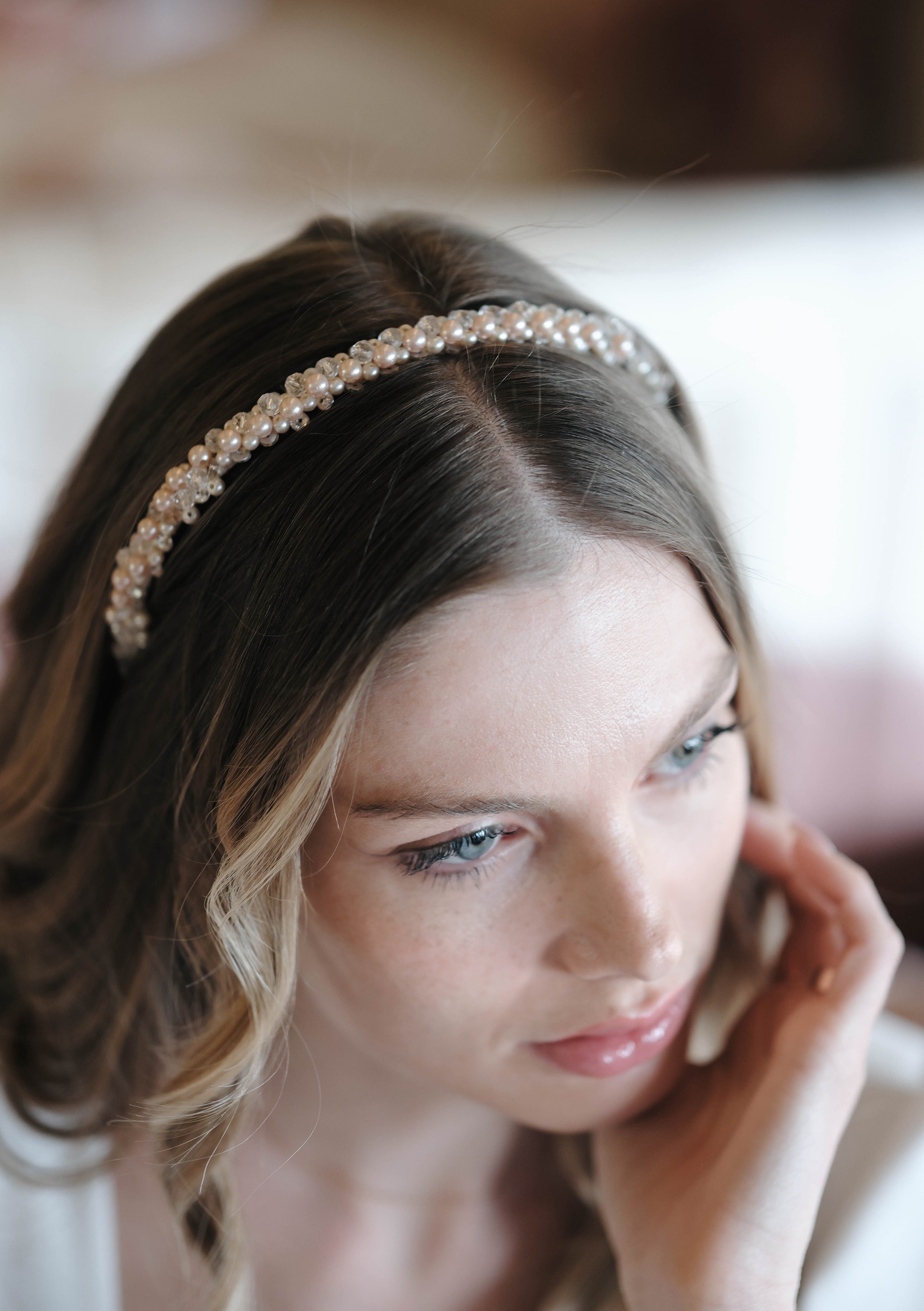 Delicate body-colored tiara