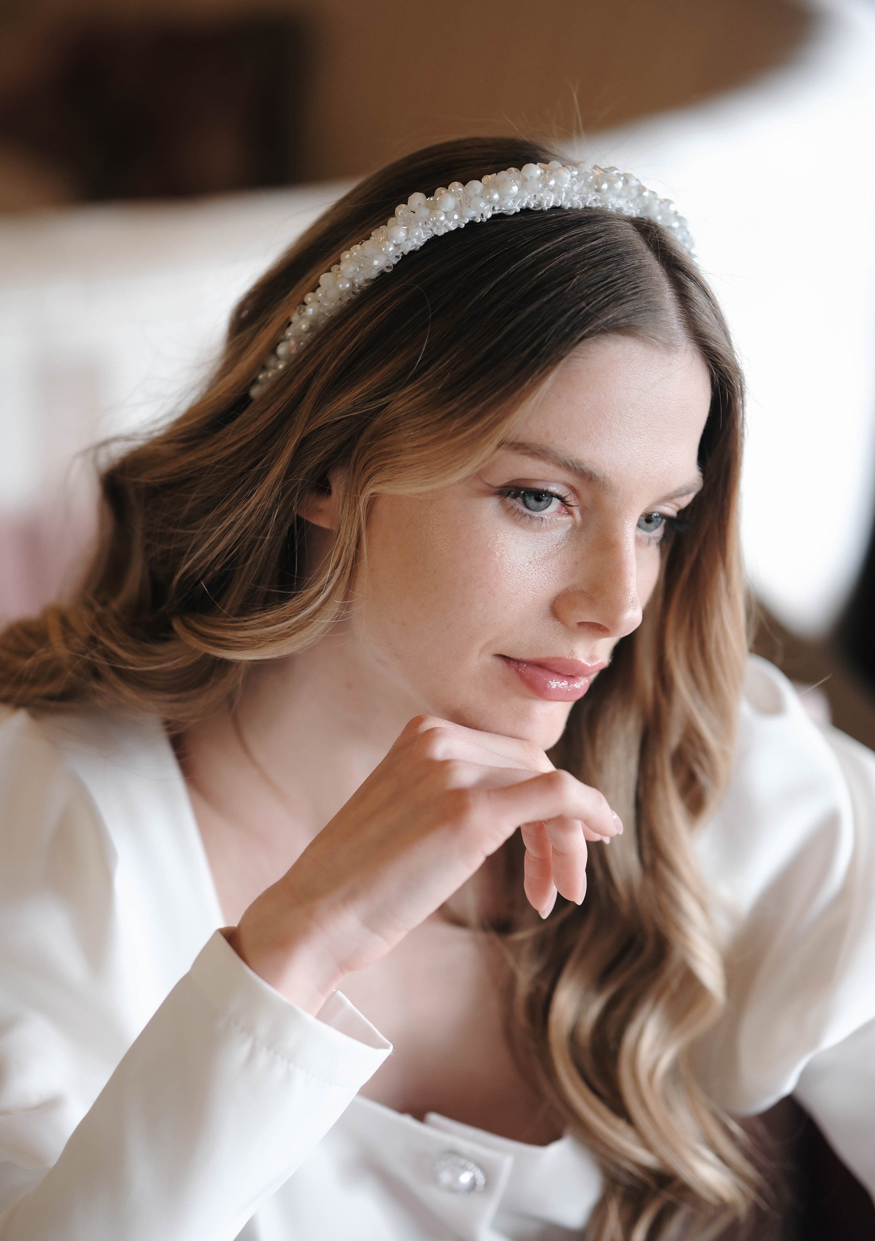 Handmade tiara in white: Amoria