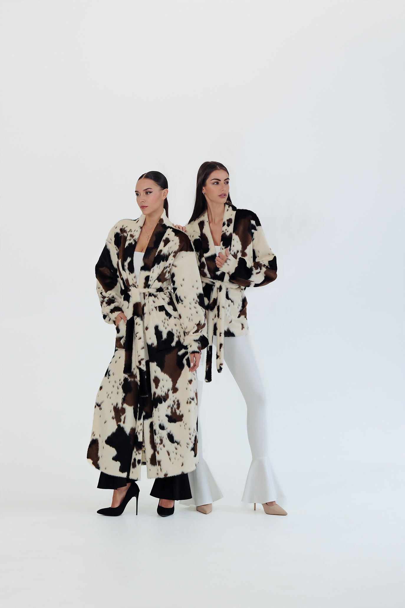 Дълго палто / жилетка тип халат: Cow