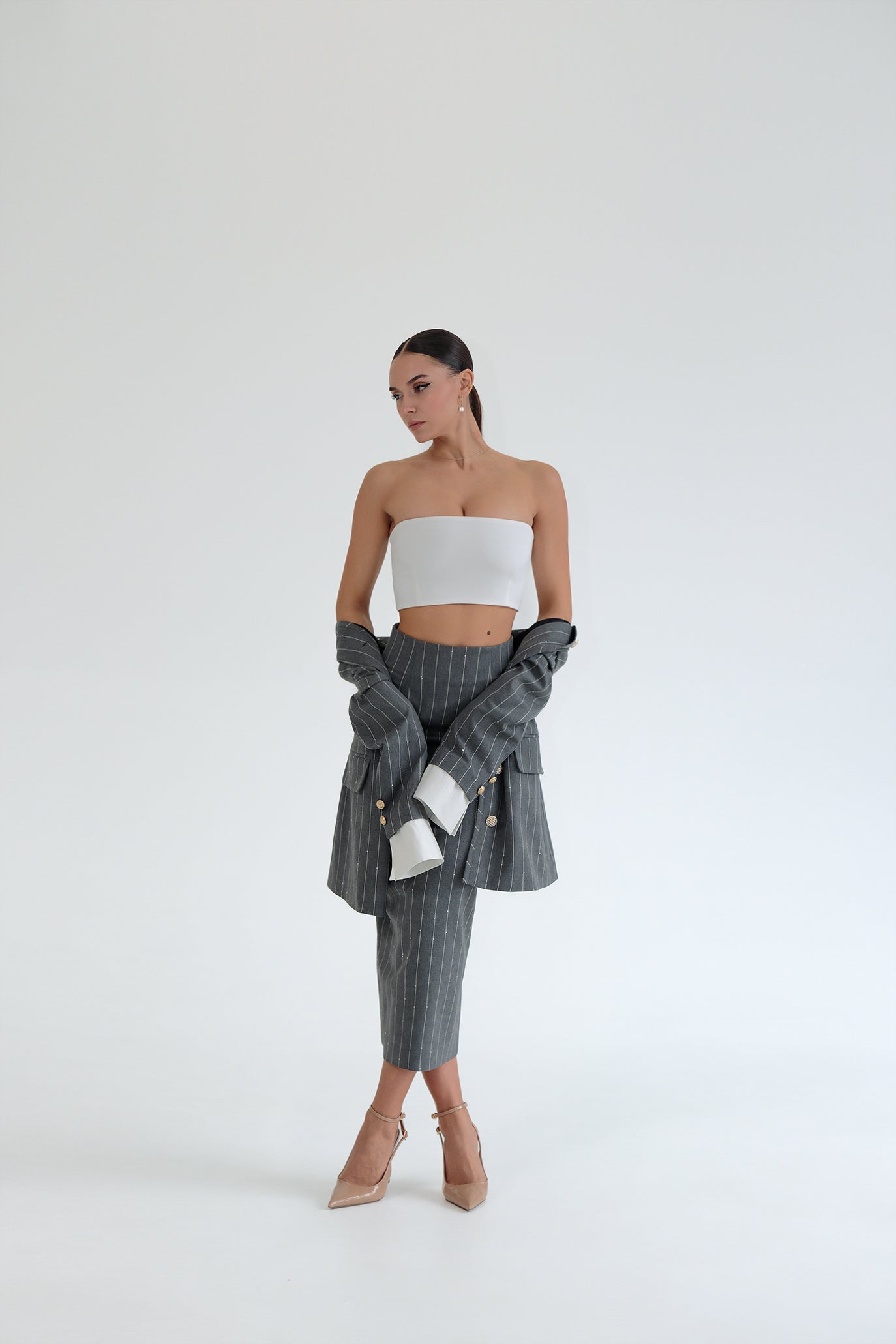 Костюм с пола молив в сиво: Atanasia