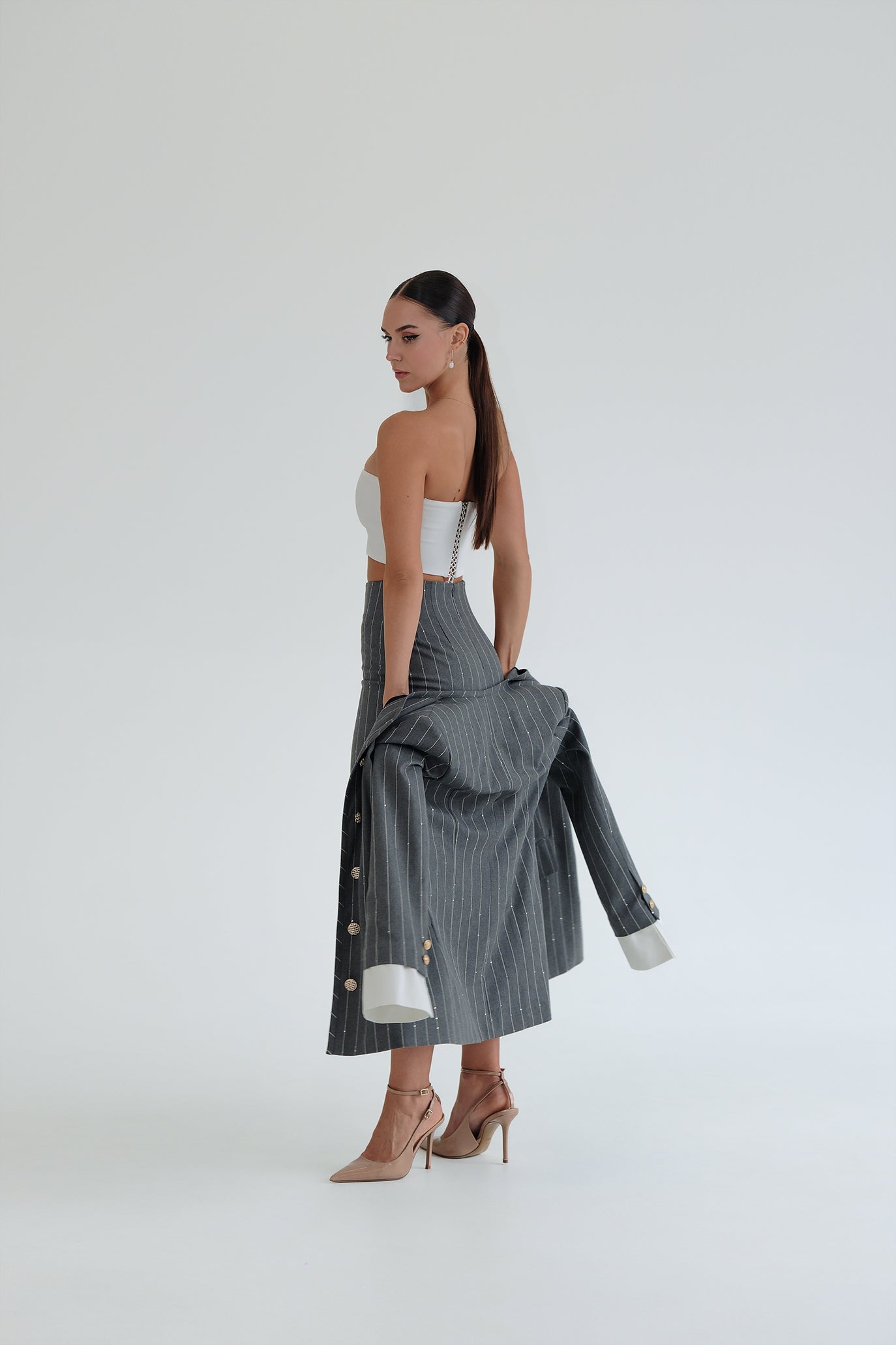 Костюм с пола молив в сиво: Atanasia