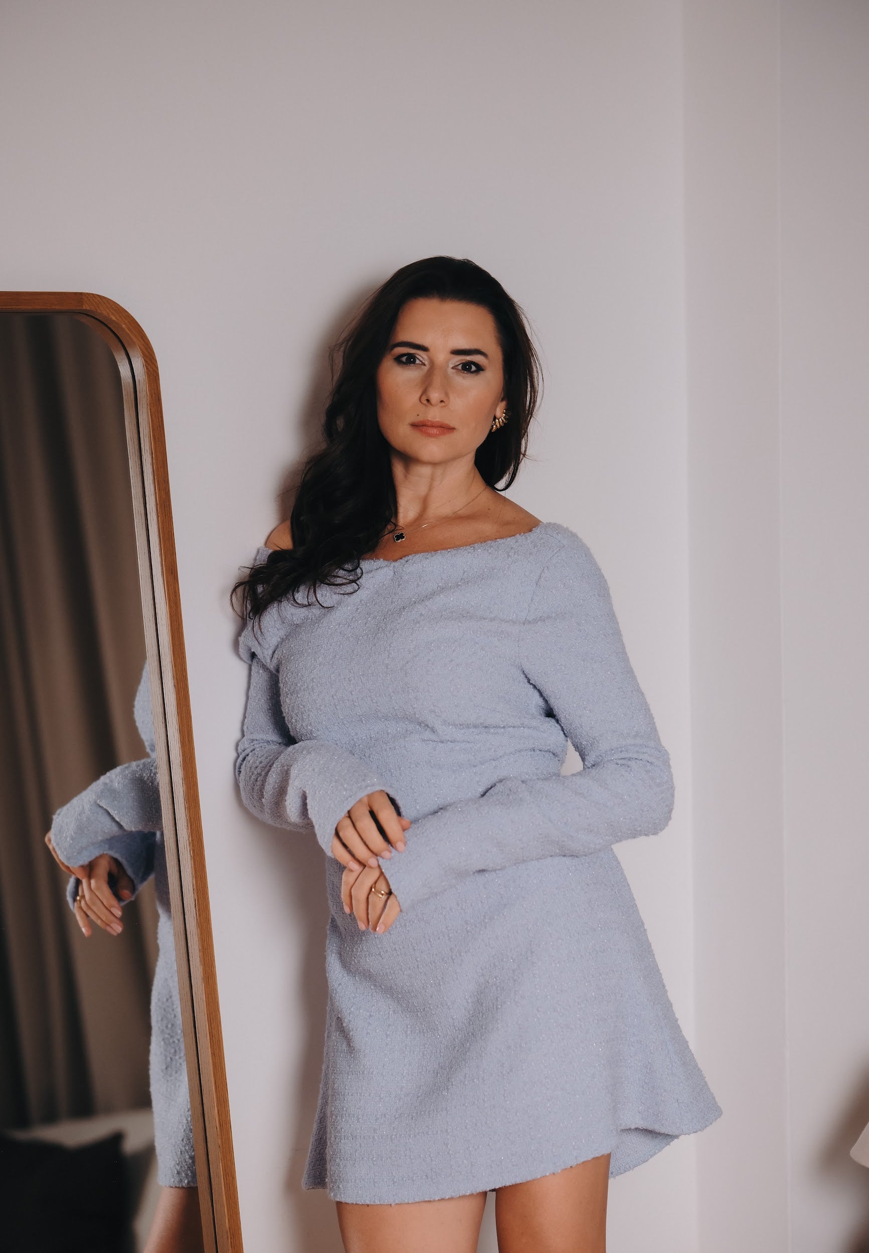 Къса топла рокля в синьо: Shannel