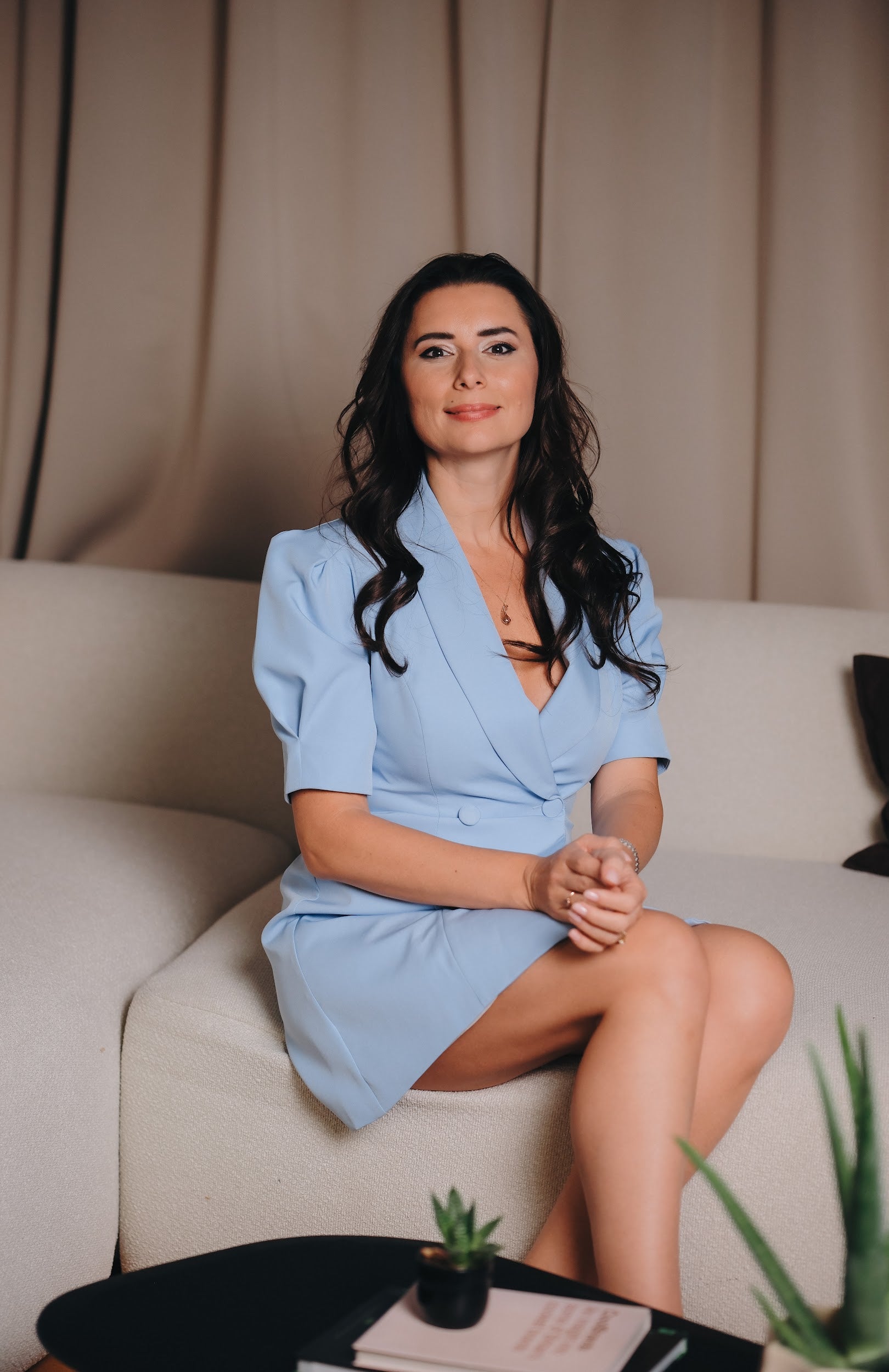 Рокля-сако в небесносиньо: Azure