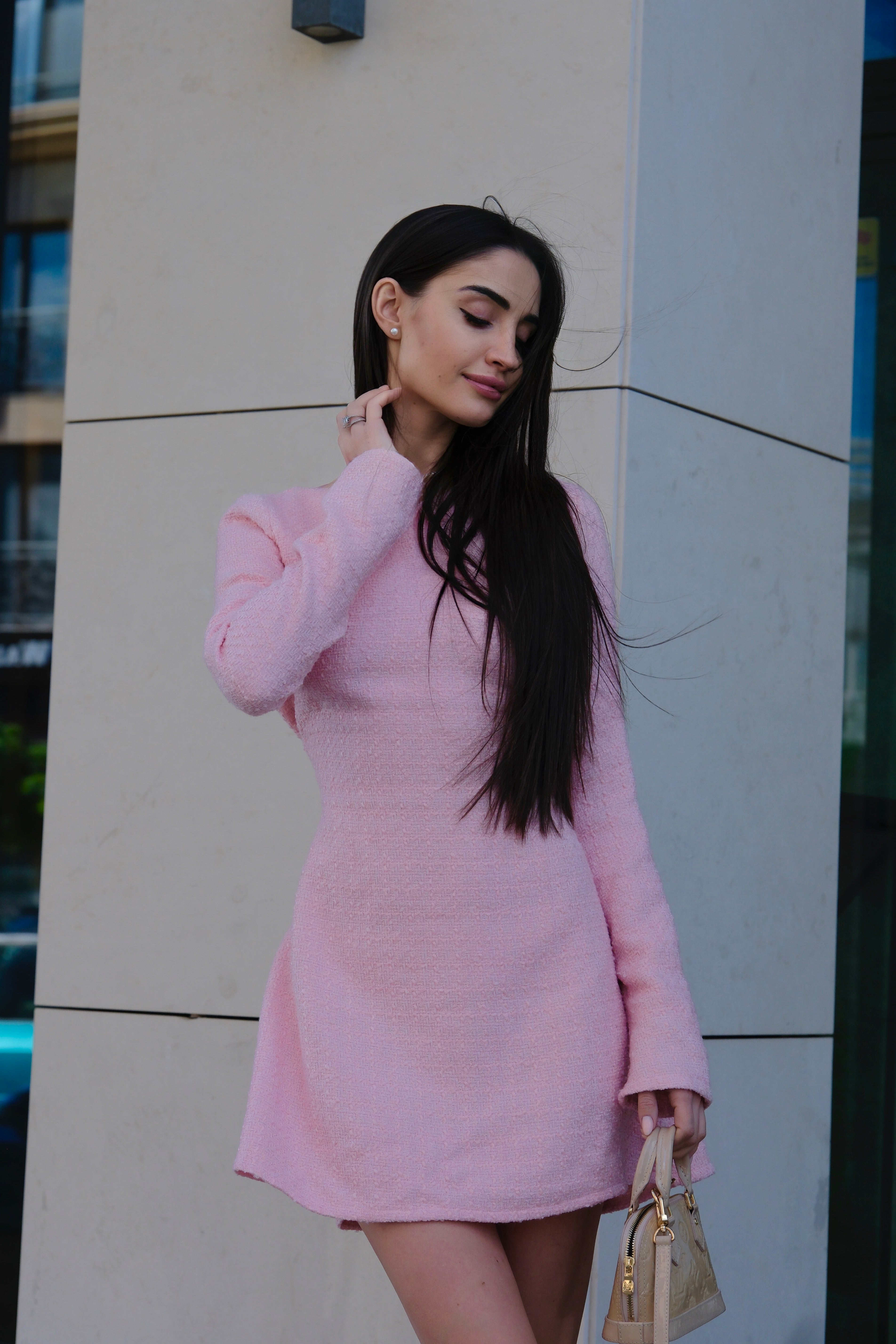 Къса топла рокля в розово: Shannel