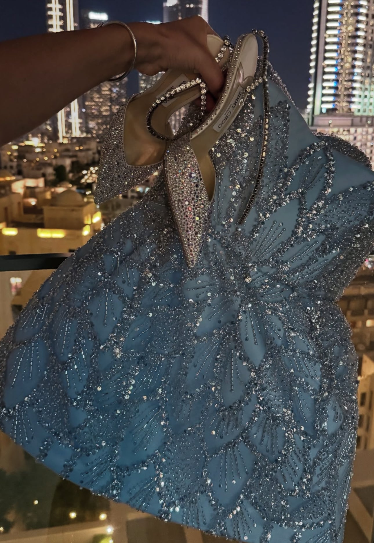 Short corset dress with crystals in blue: Medeline