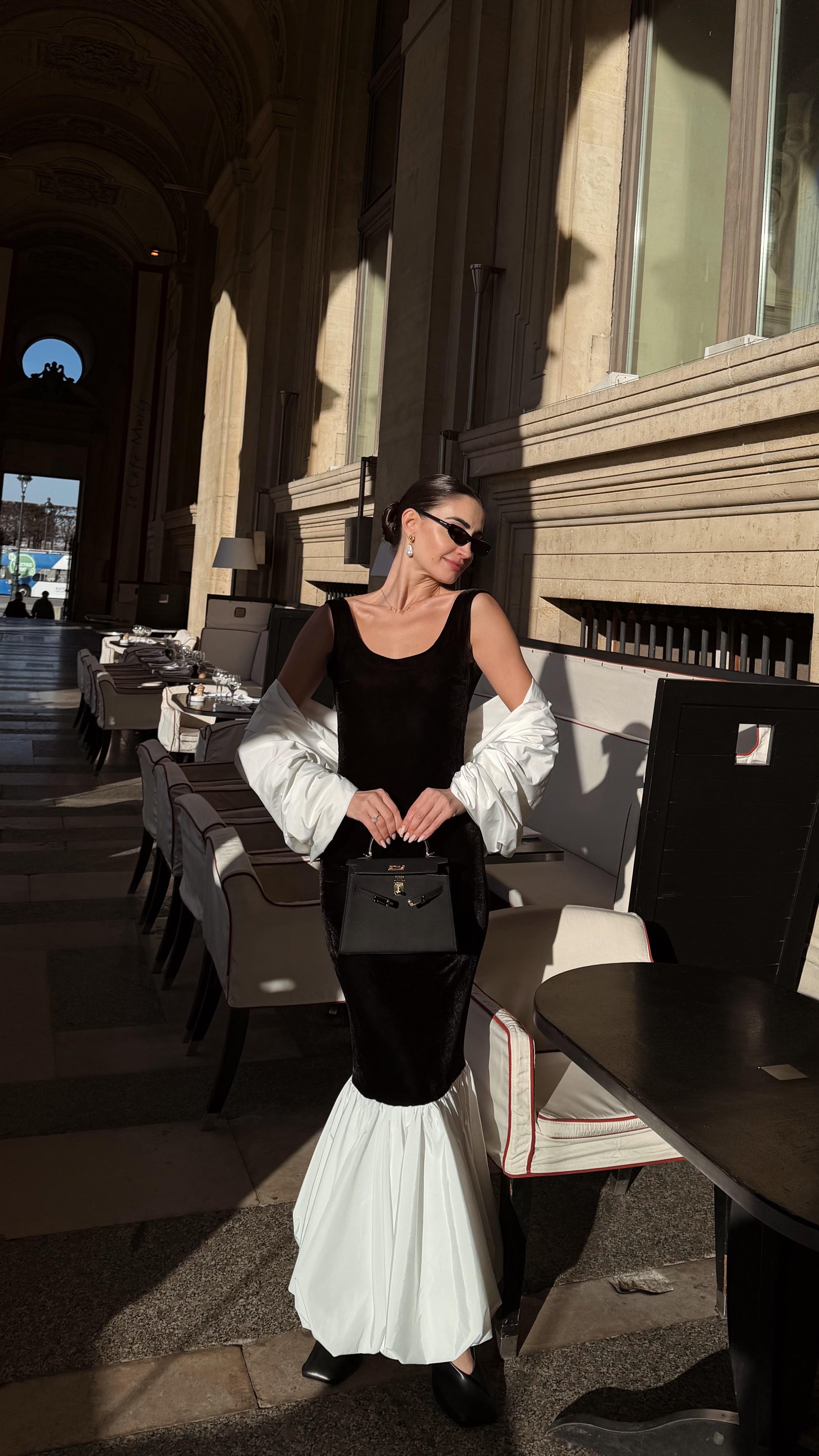 Ръчно изработена наметка/шал в бяло: Selenes