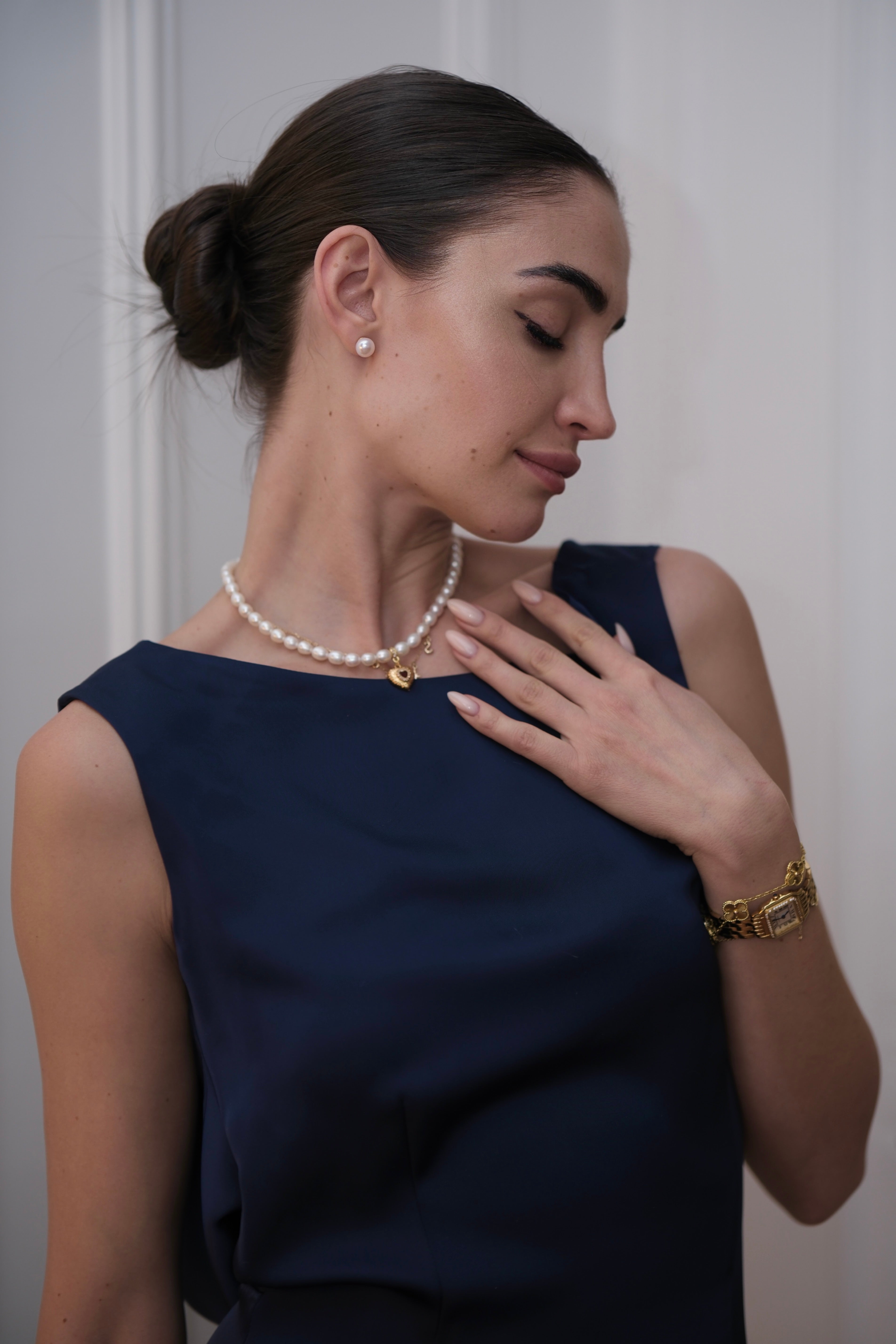 Дълга елегантна рокля в тъмносиньо: Sena