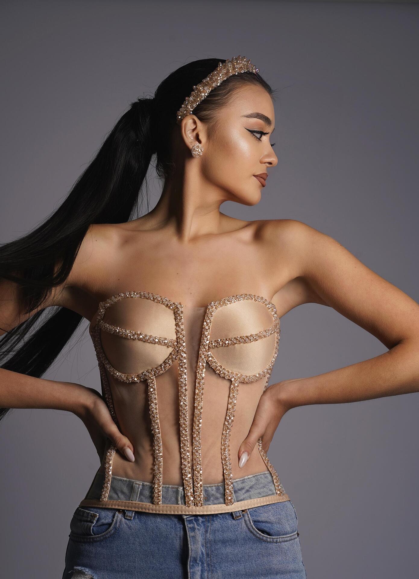Beige corset: Desert Rose