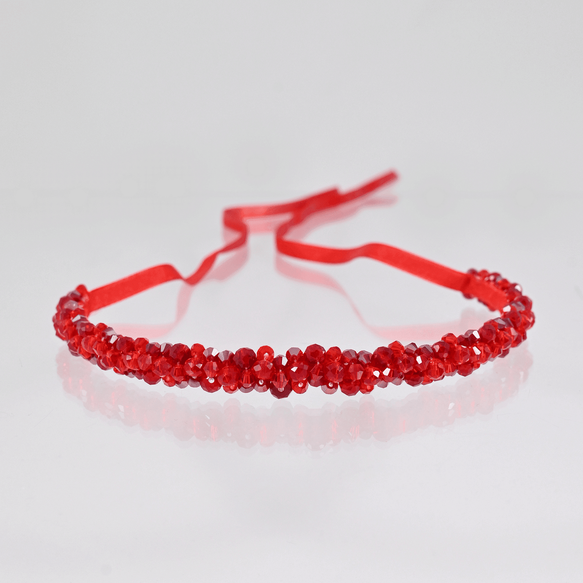 Red handmade tiara