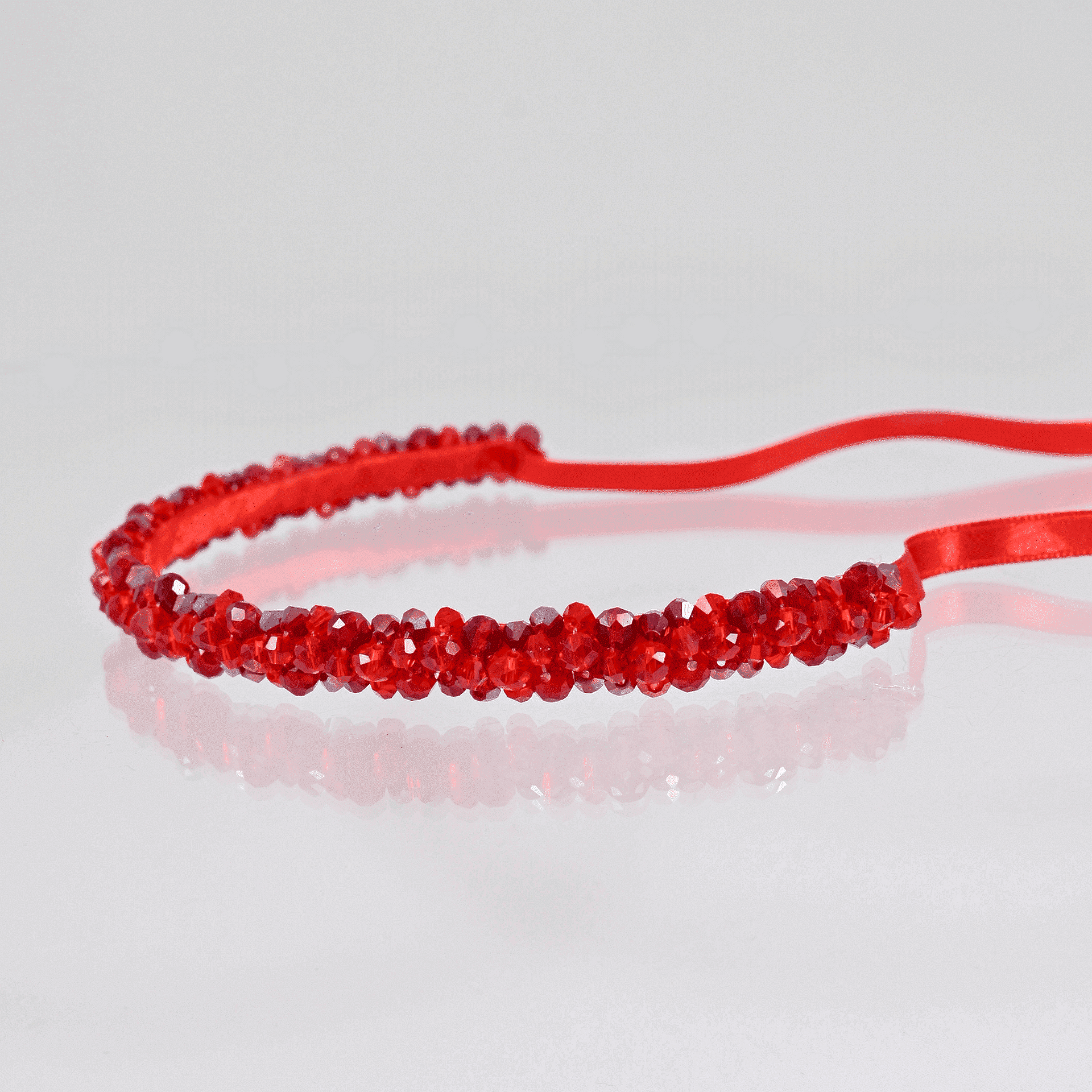 Red handmade tiara