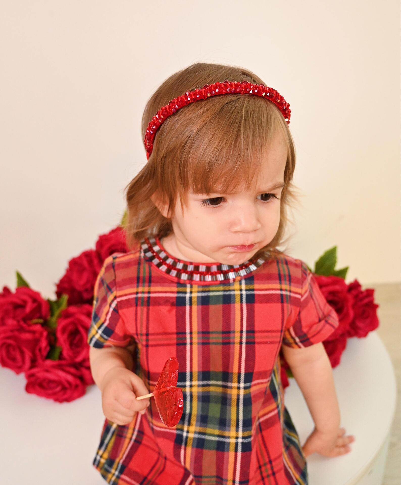 Red handmade tiara