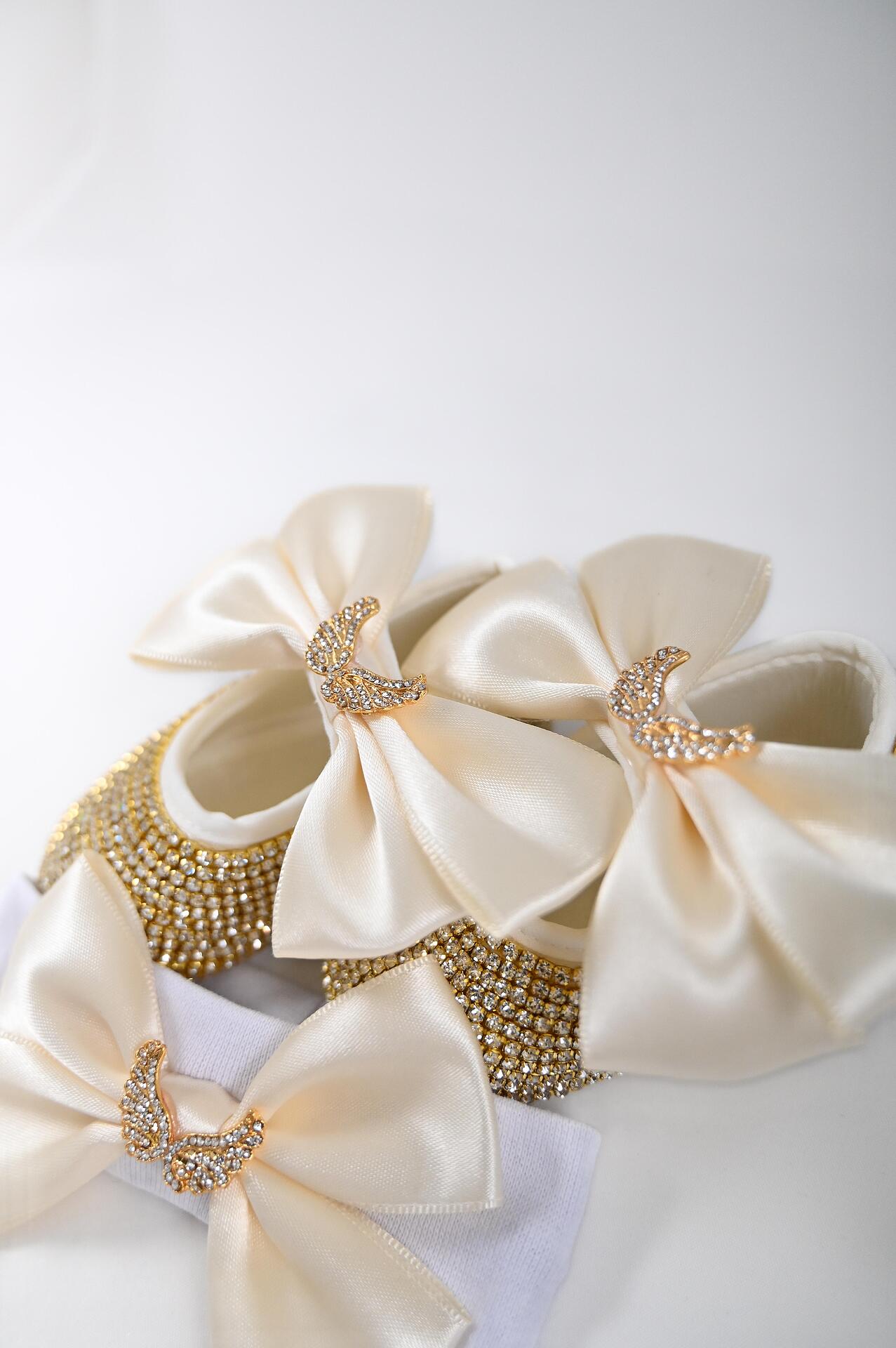 Baby shoes set with headband: Angel