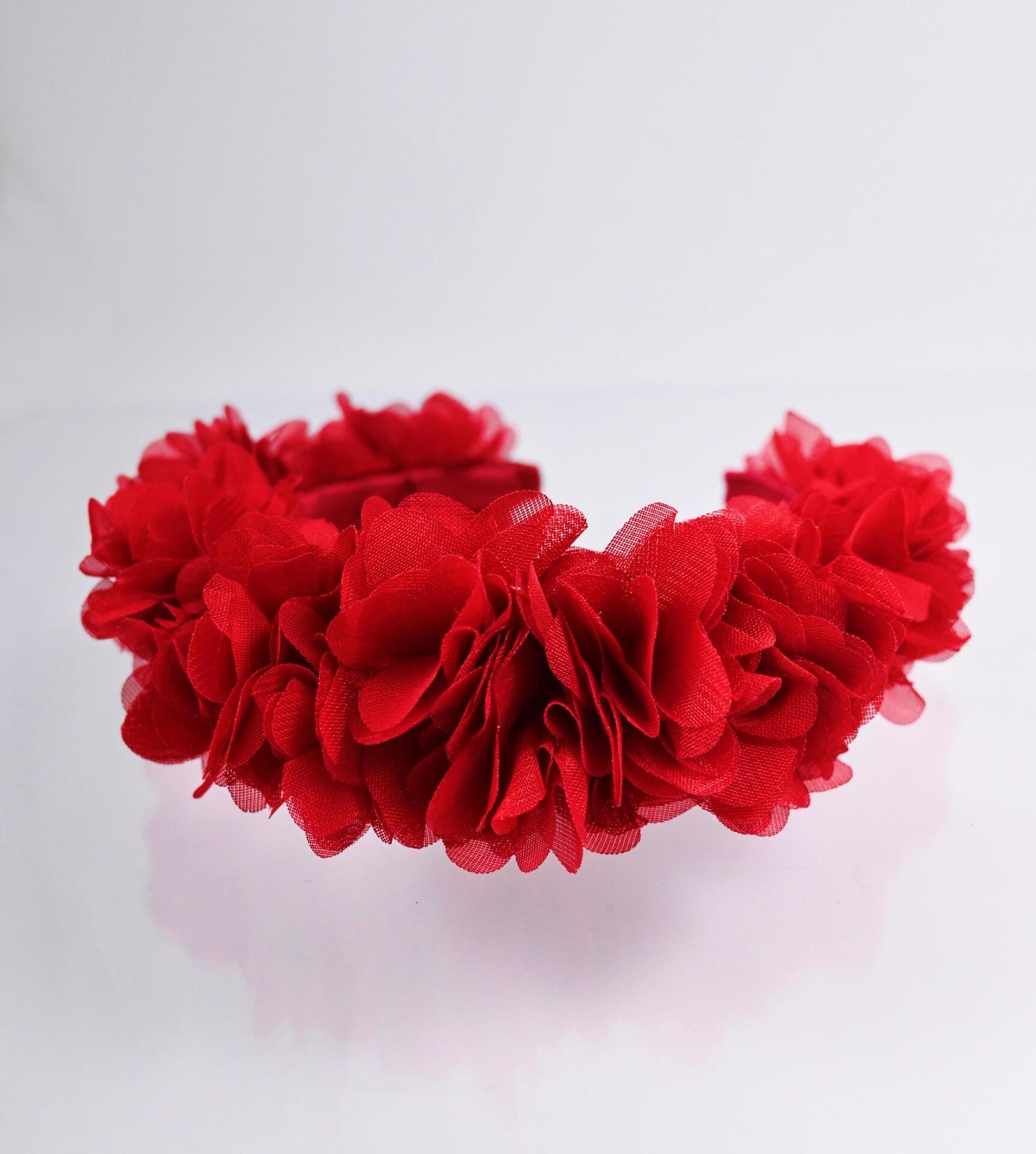 Tiara: Dark red Light Flowers