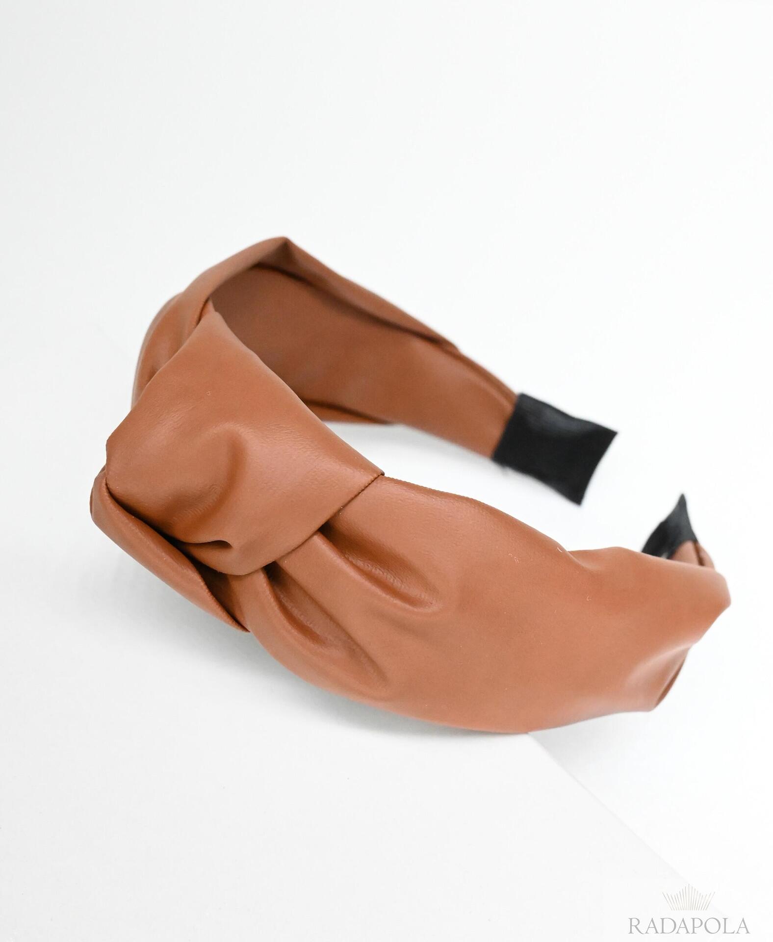 Eco-leather headband: Brown Leather