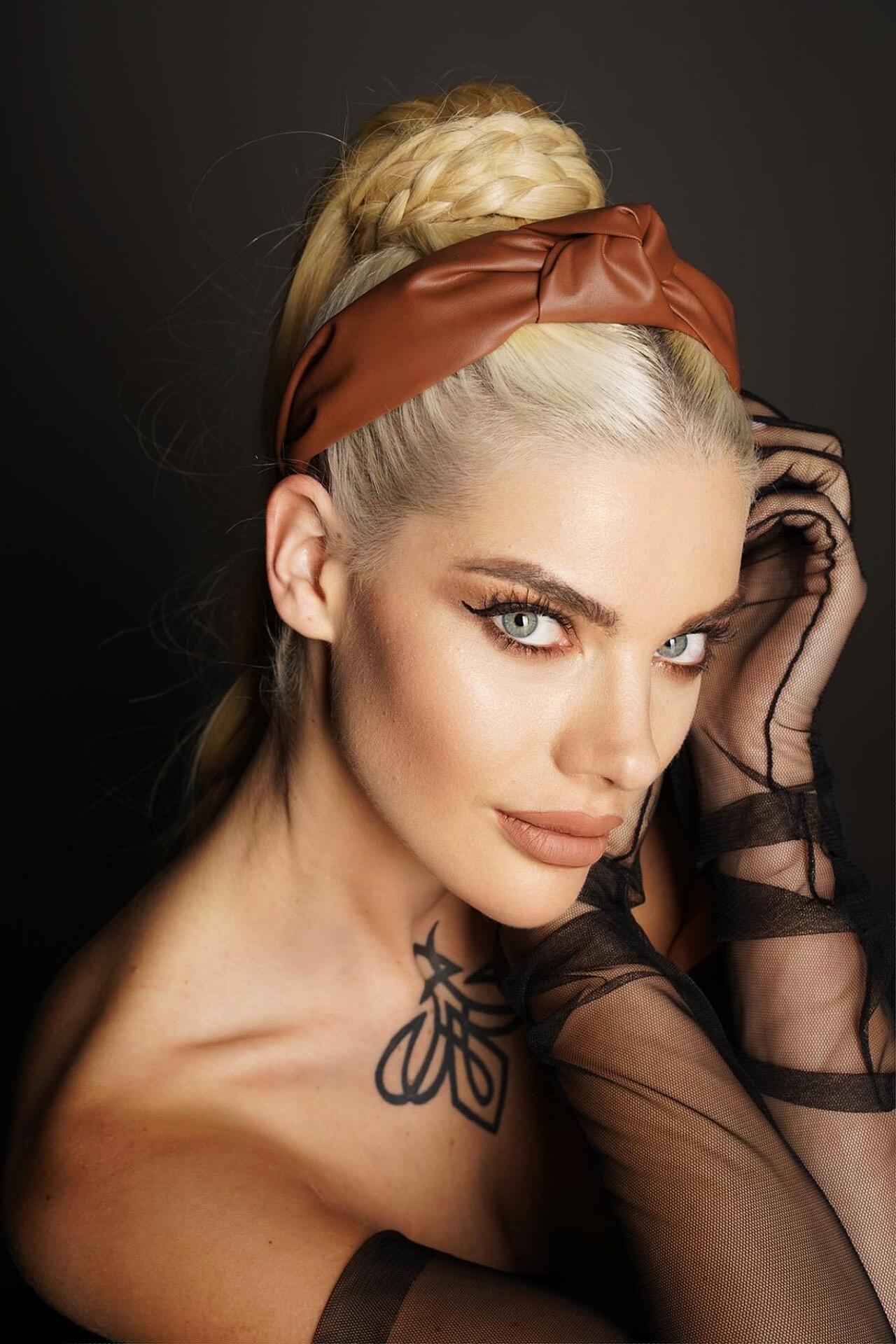 Eco-leather headband: Brown Leather