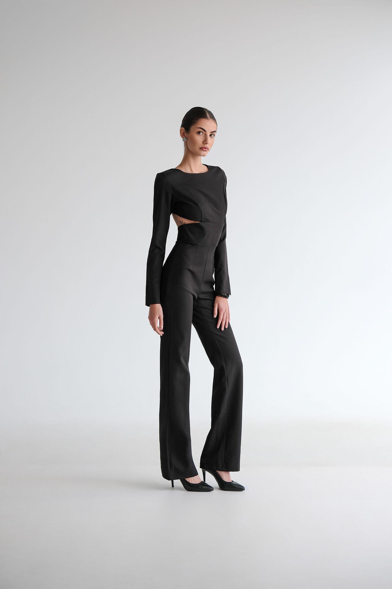 Georgette jumpsuit in black: Reign