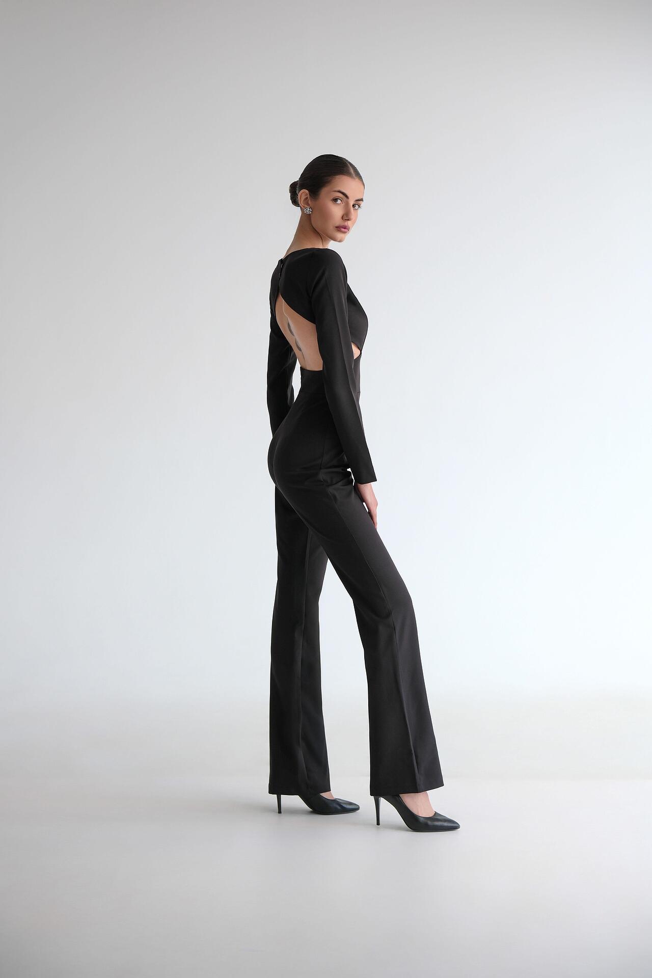 Georgette jumpsuit in black: Reign