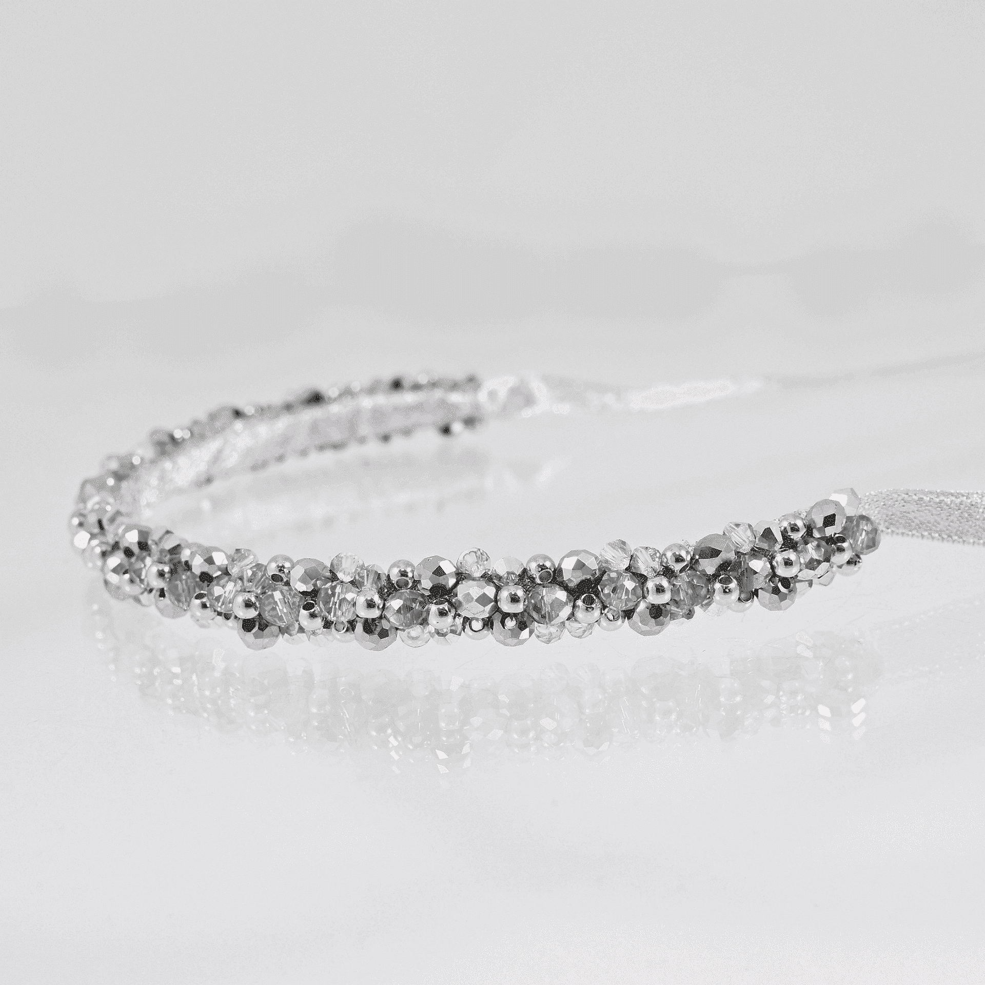 Tiara with silver crystals