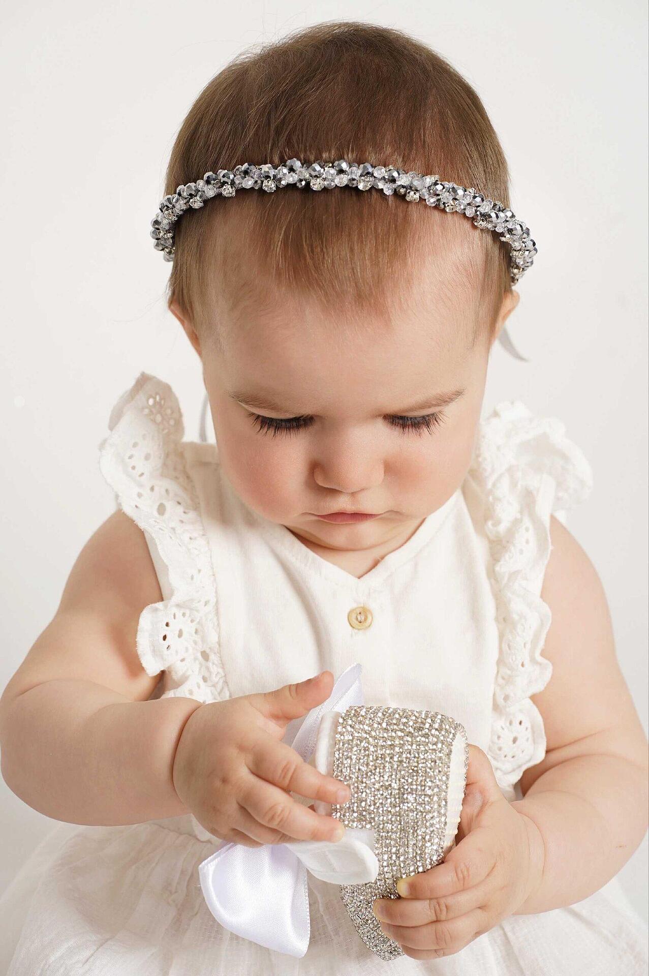 Tiara with silver crystals