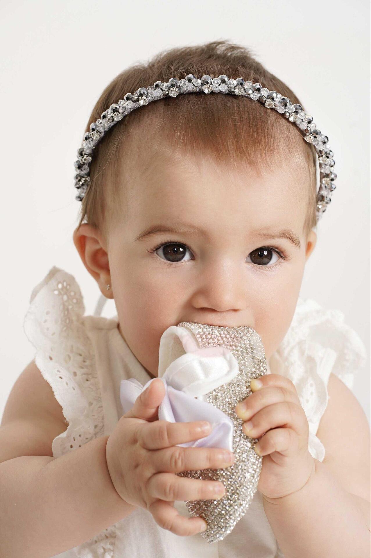 Tiara with silver crystals