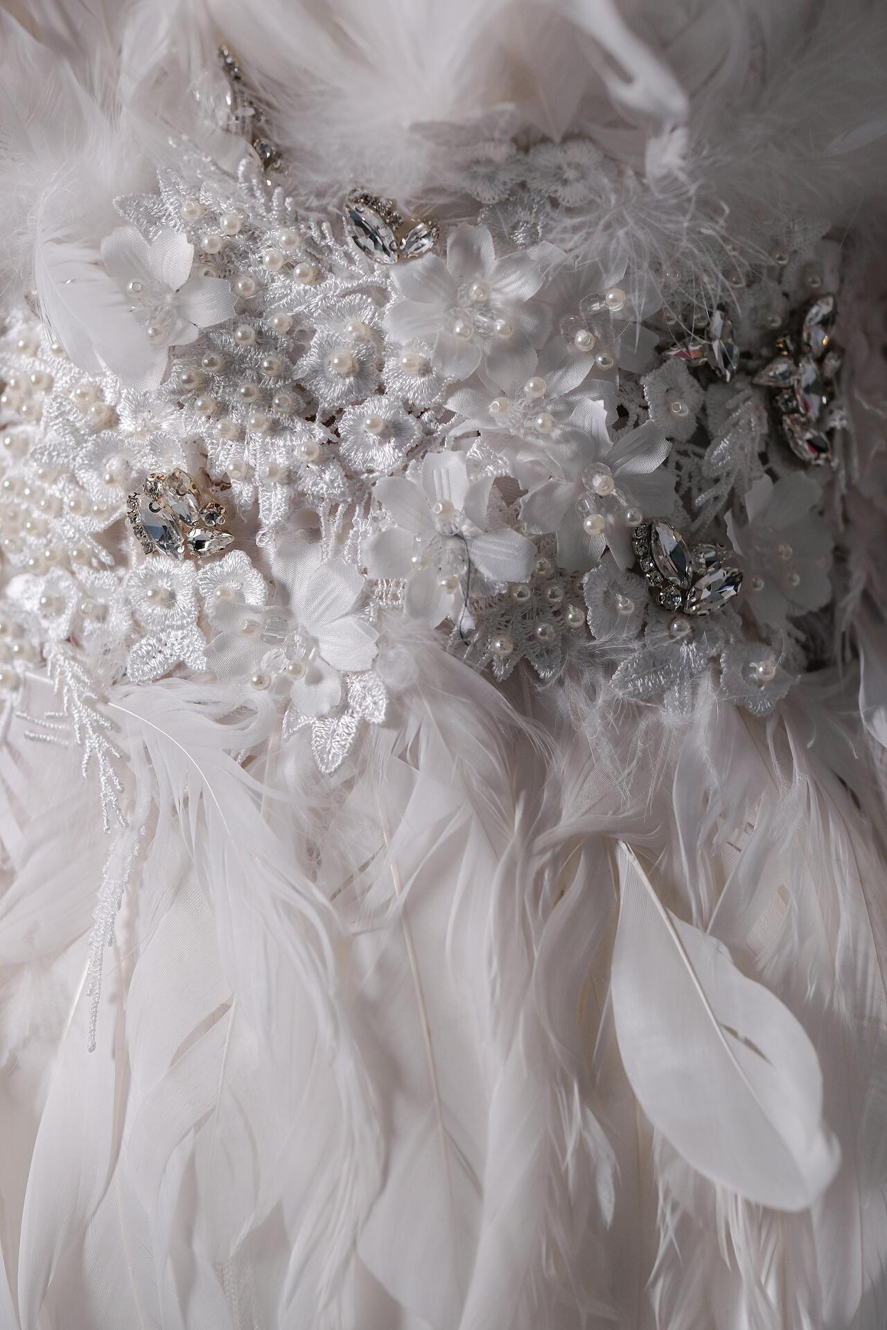 Cocktail dress: Plumes