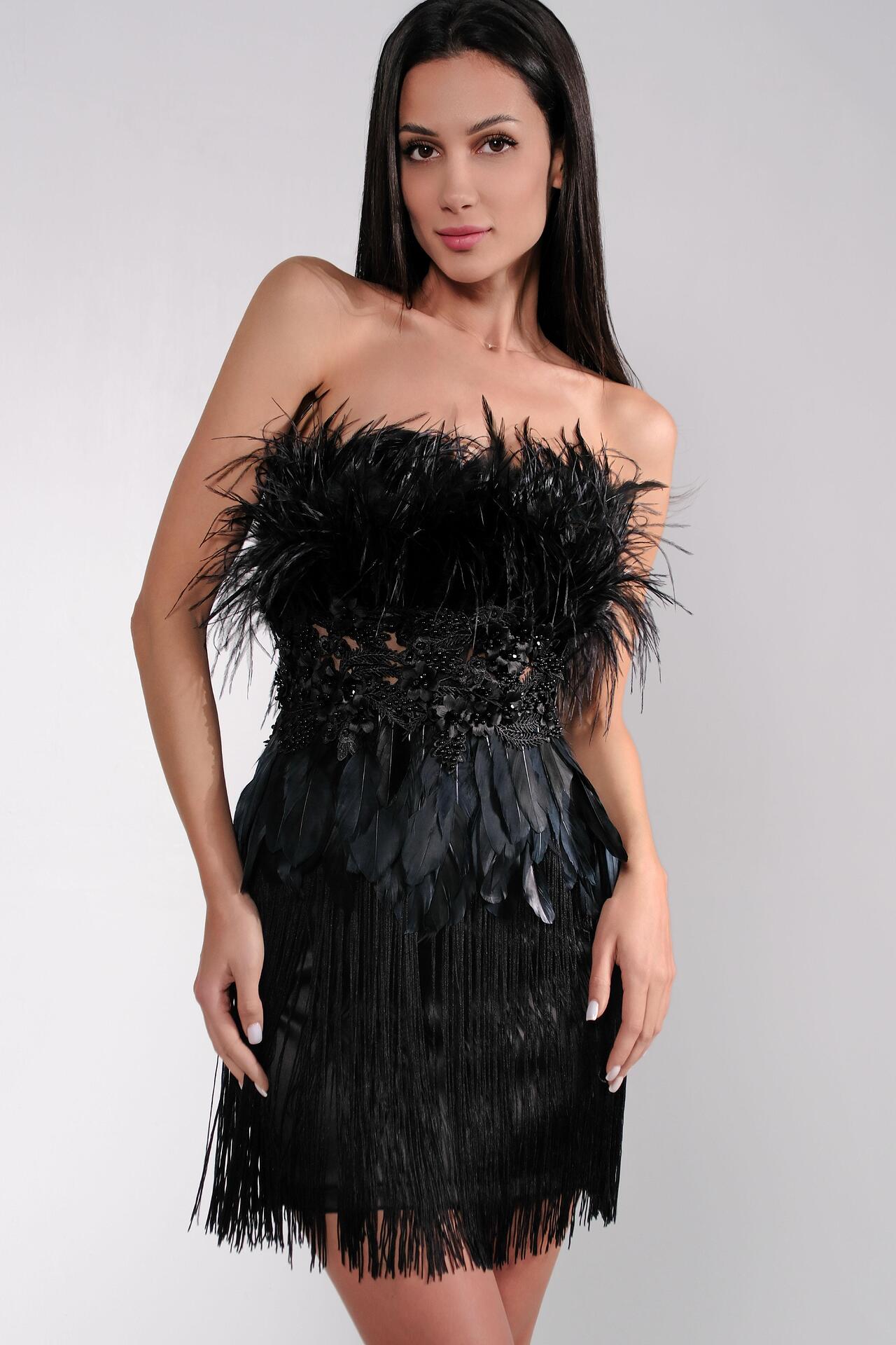 Cocktail dress in black: Plumes 