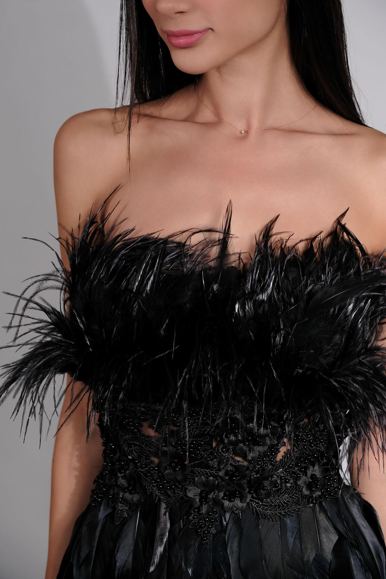 Cocktail dress in black: Plumes 
