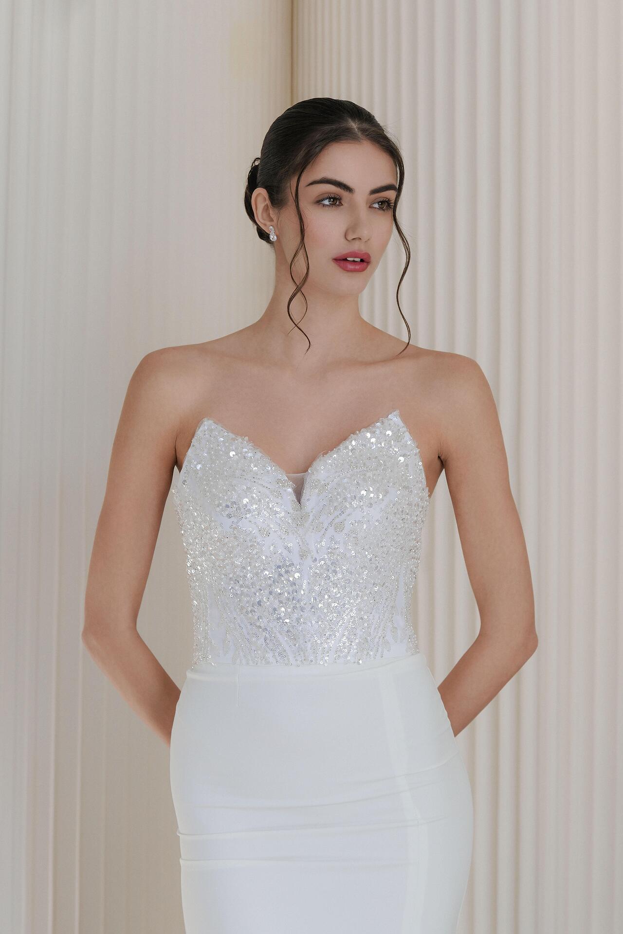 Premium collection corset in white: Fiorenna 