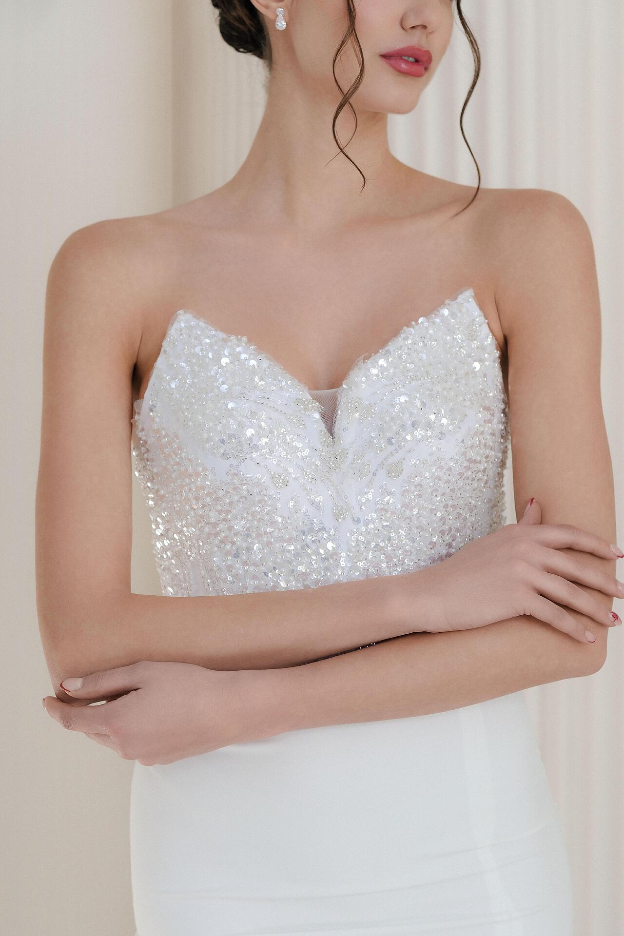 Premium collection corset in white: Fiorenna 