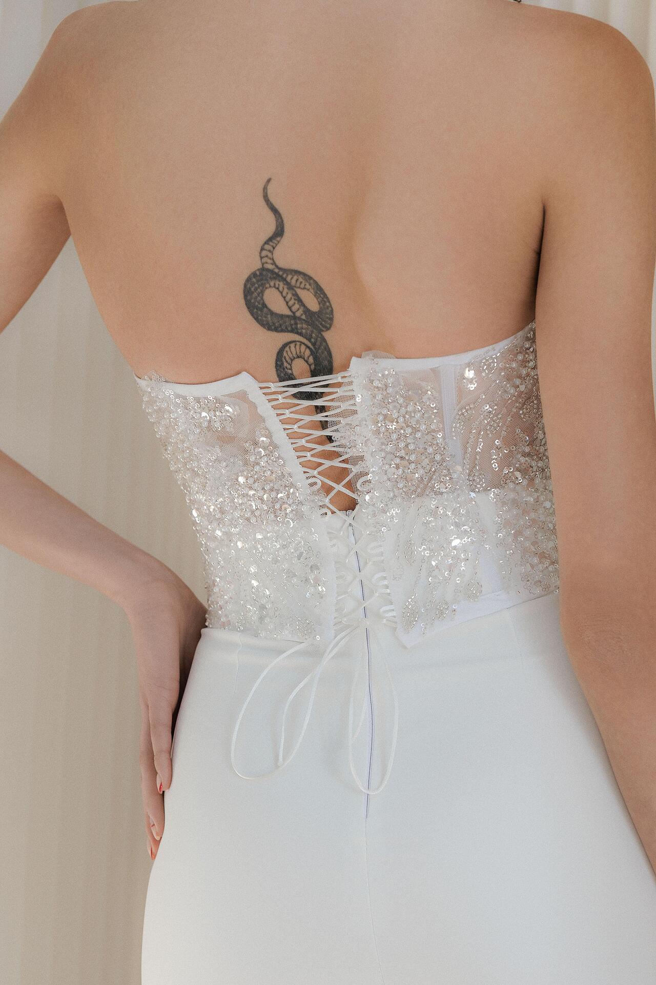 Premium collection corset in white: Fiorenna 