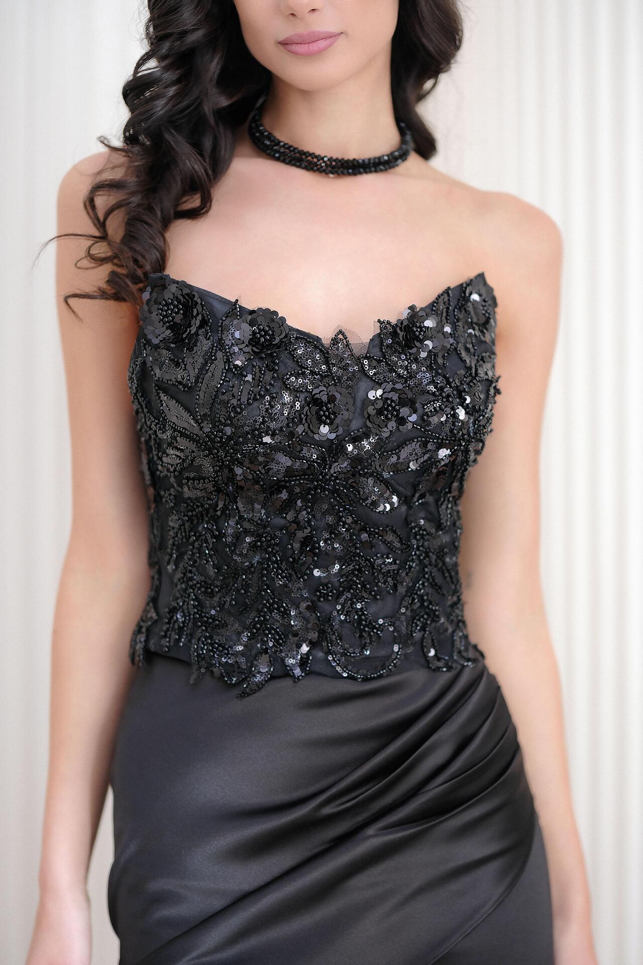 Premium collection corset in black: Fiorenna